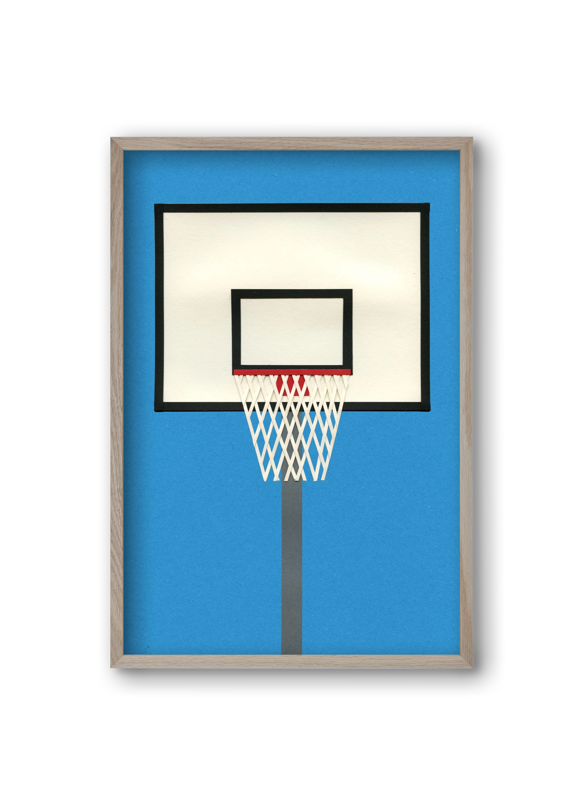 Oakland Basketball Team Blue, 20x30 cm (20x30 cm), Tölgy keret