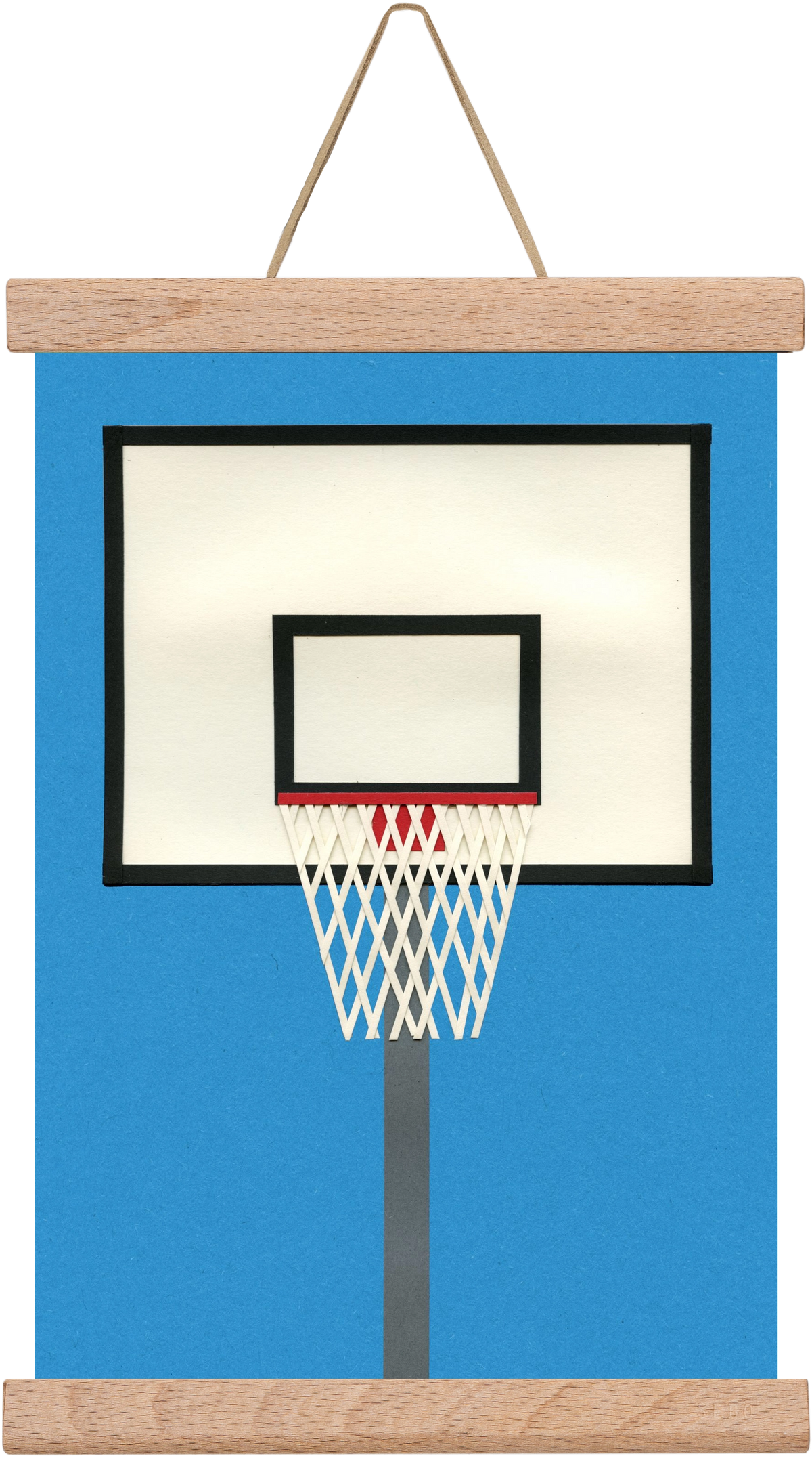 Oakland Basketball Team Blue, 20x30 cm (20x30 cm), Tölgy akasztó