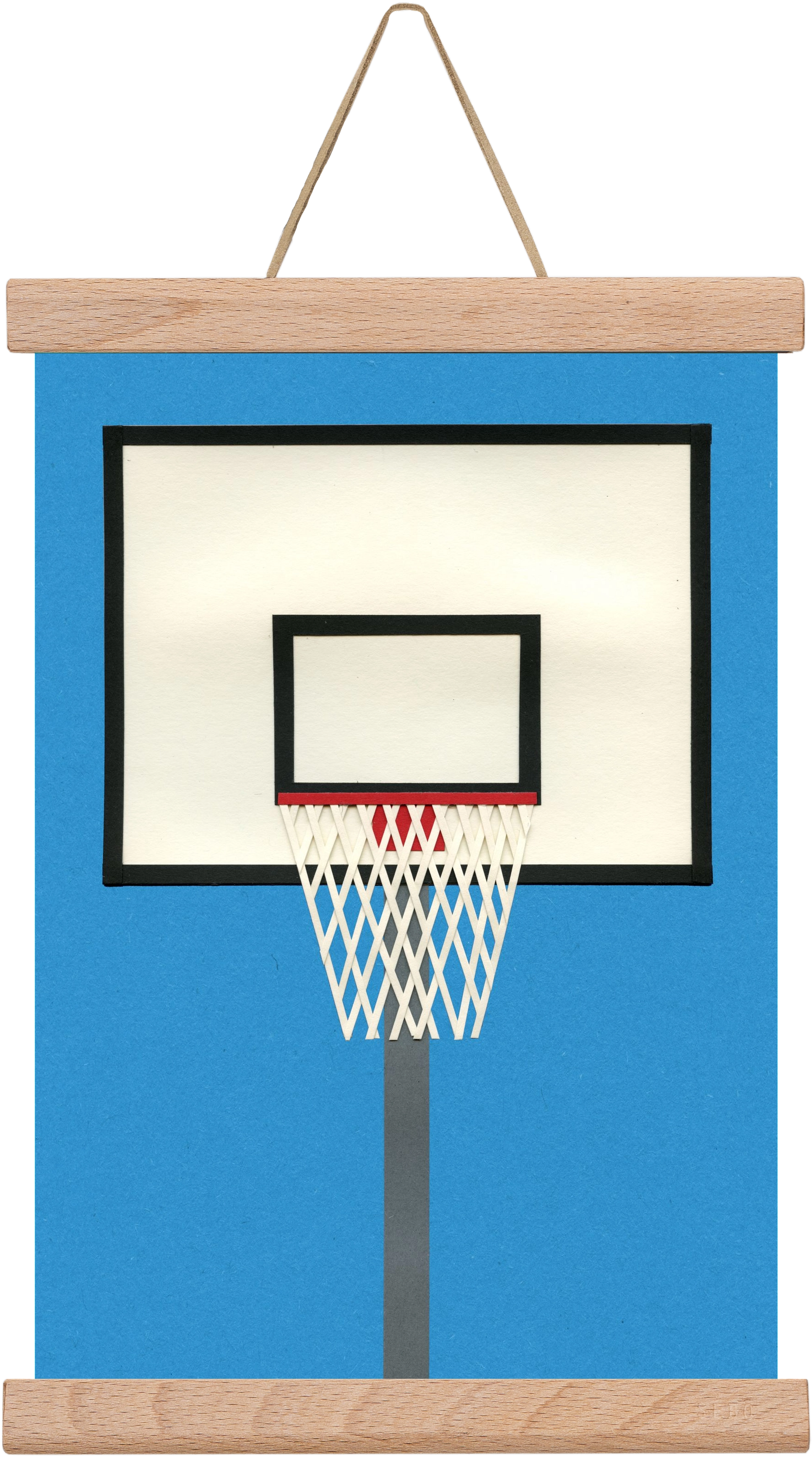 Oakland Basketball Team Blue, 20x30 cm (20x30 cm), Tölgy akasztó