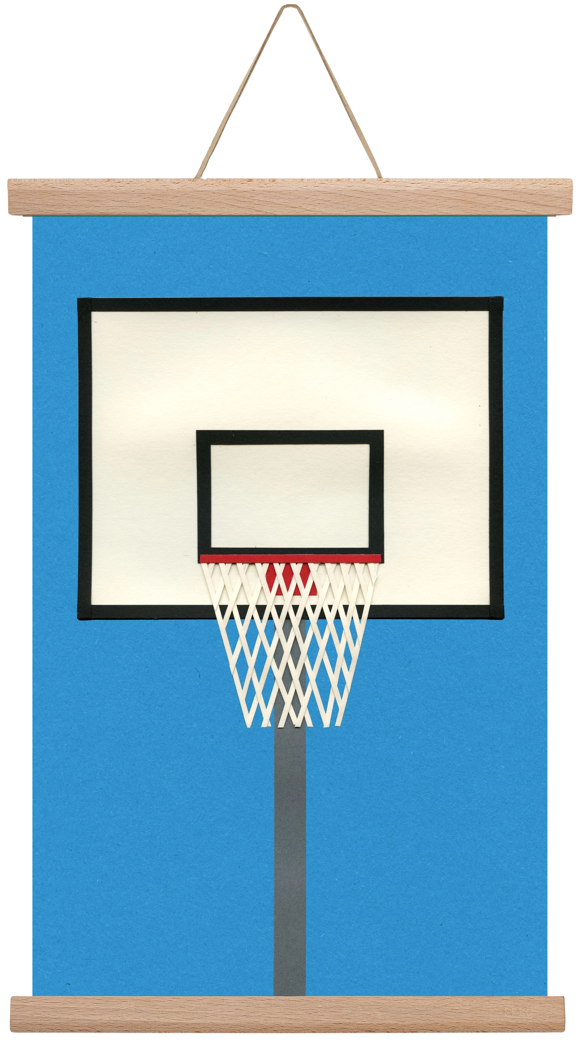 Oakland Basketball Team Blue, 30x45 cm (30x45 cm), Tölgy akasztó