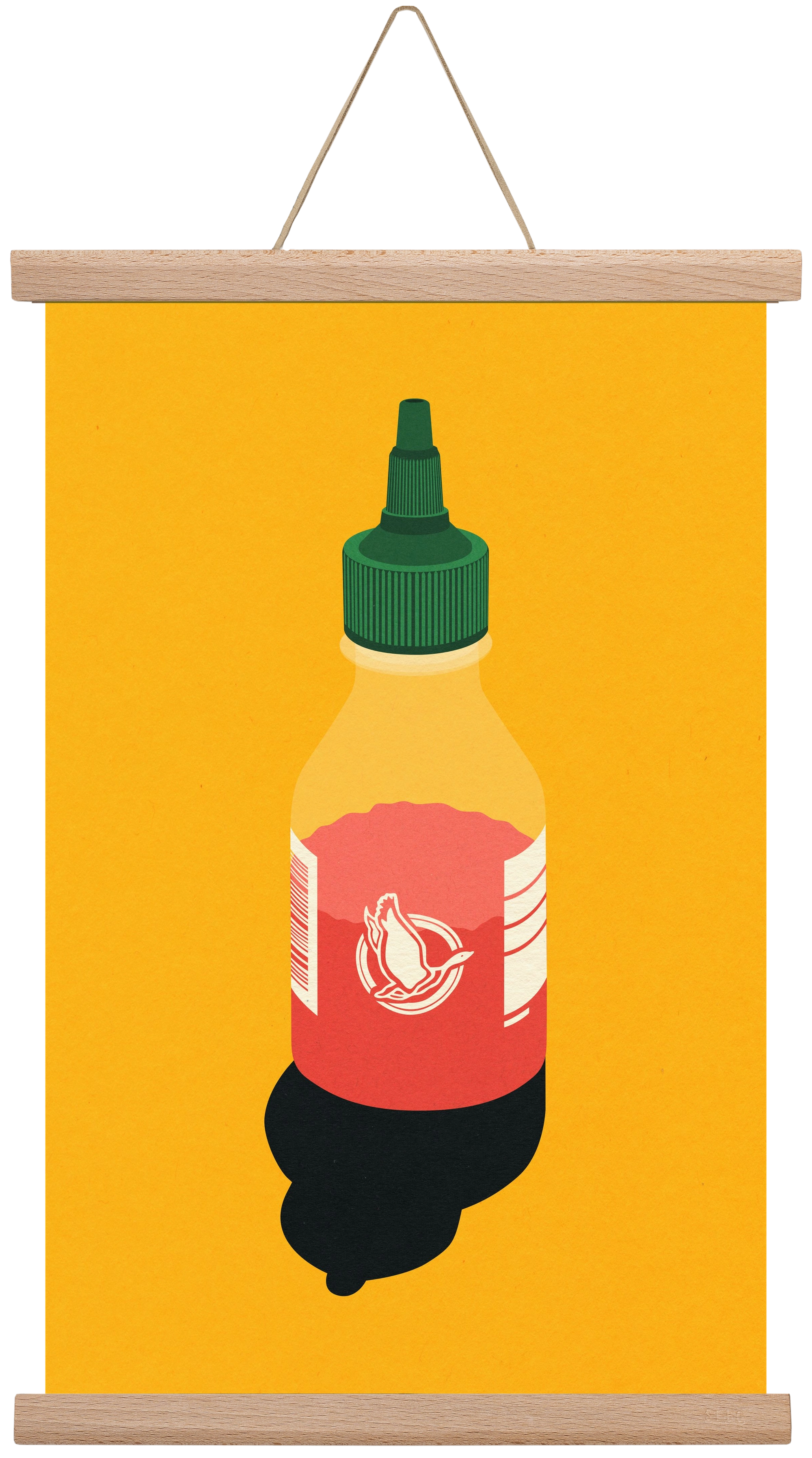 Chilli Sauce, 30x45 cm (30x45 cm), Tölgy akasztó