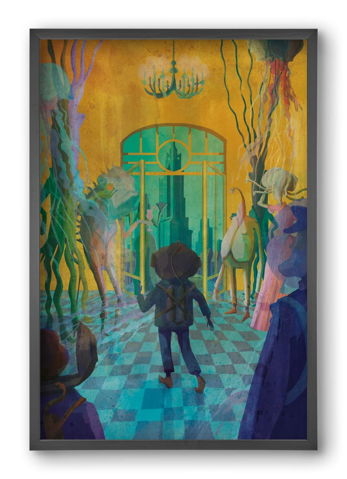 Underwater ball, 40x60 cm (40x60 cm), Fekete keret