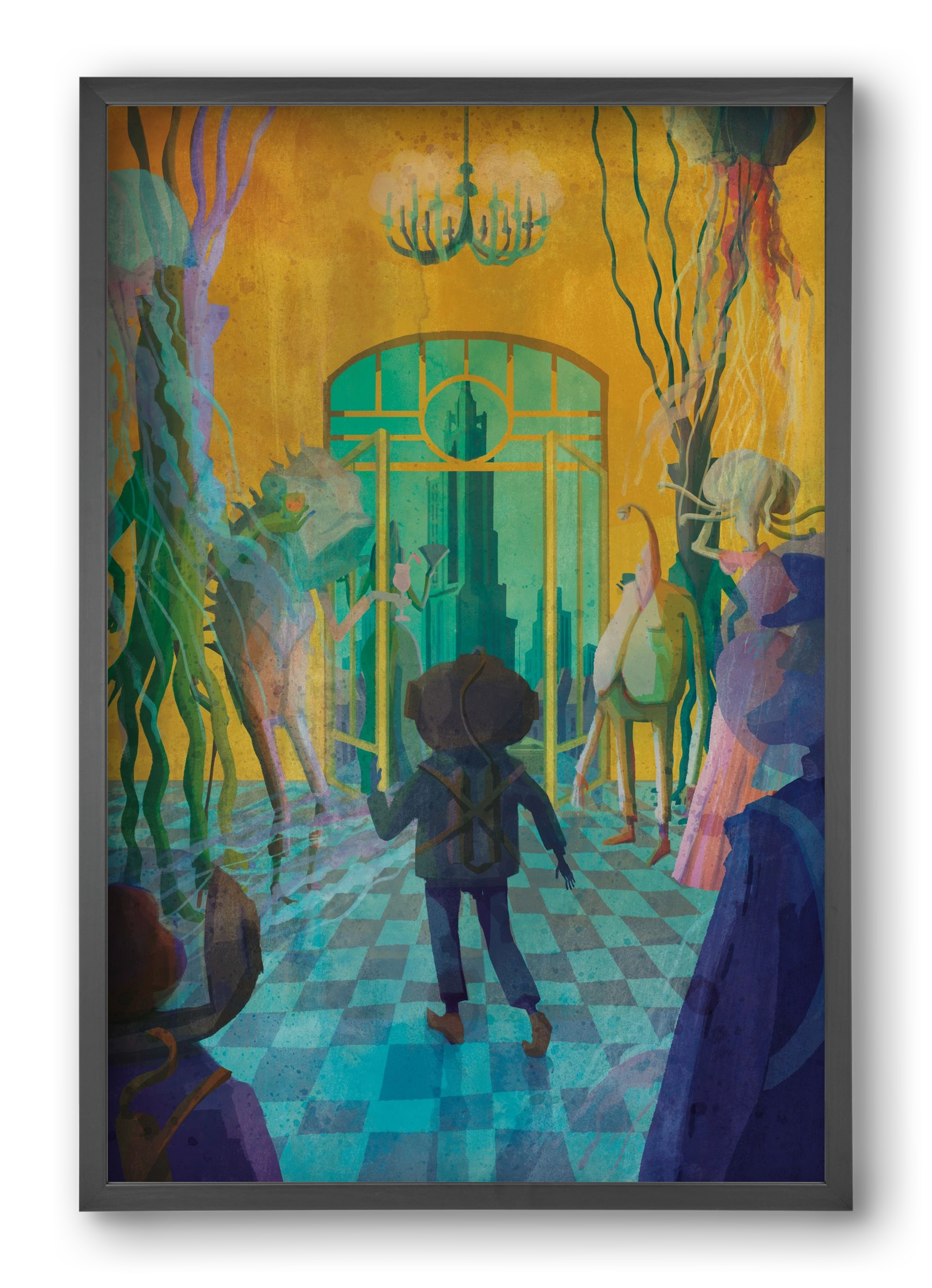 Underwater ball, 40x60 cm (40x60 cm), Fekete keret