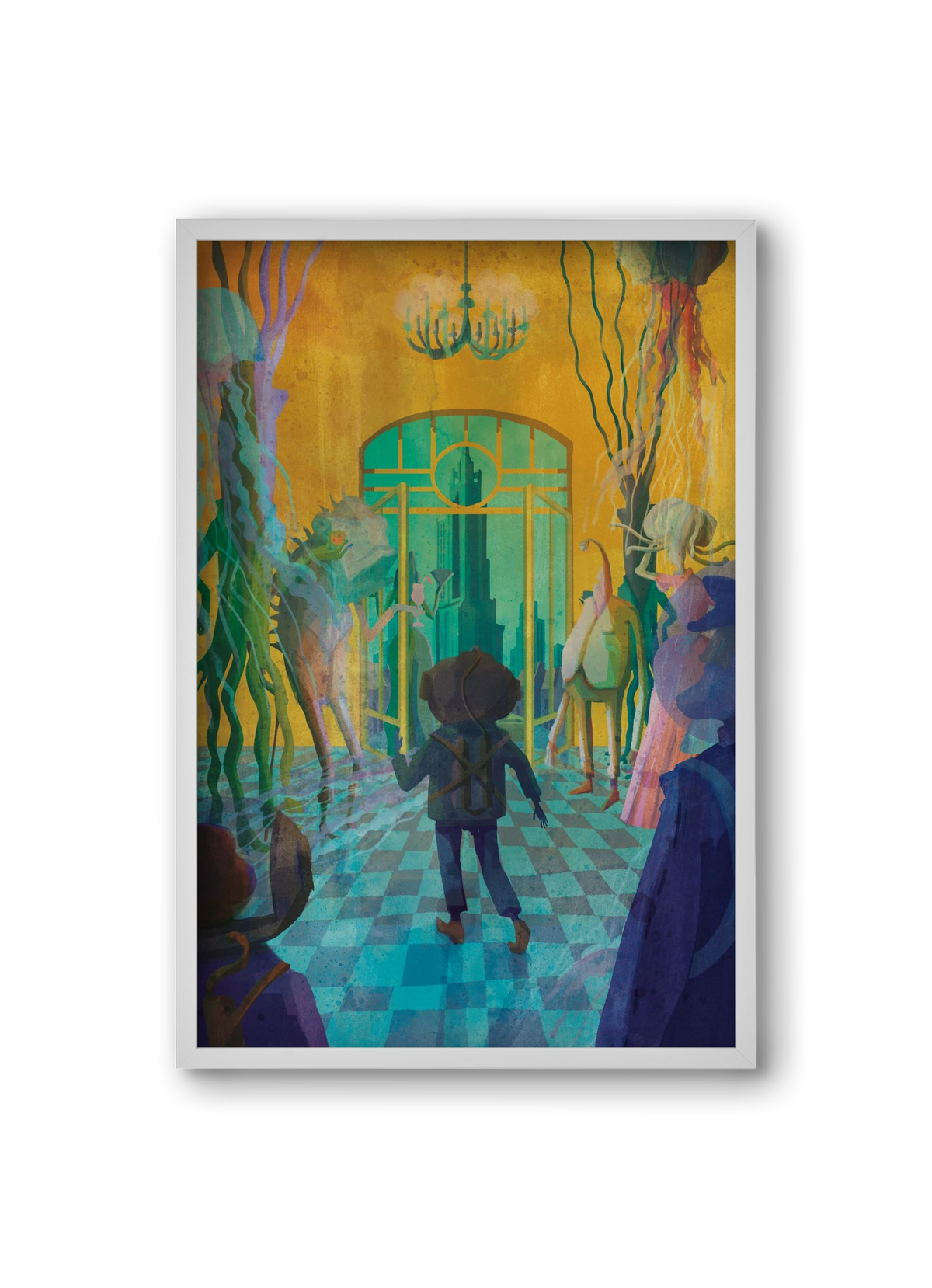 Underwater ball, 20x30 cm (20x30 cm), Fehér keret