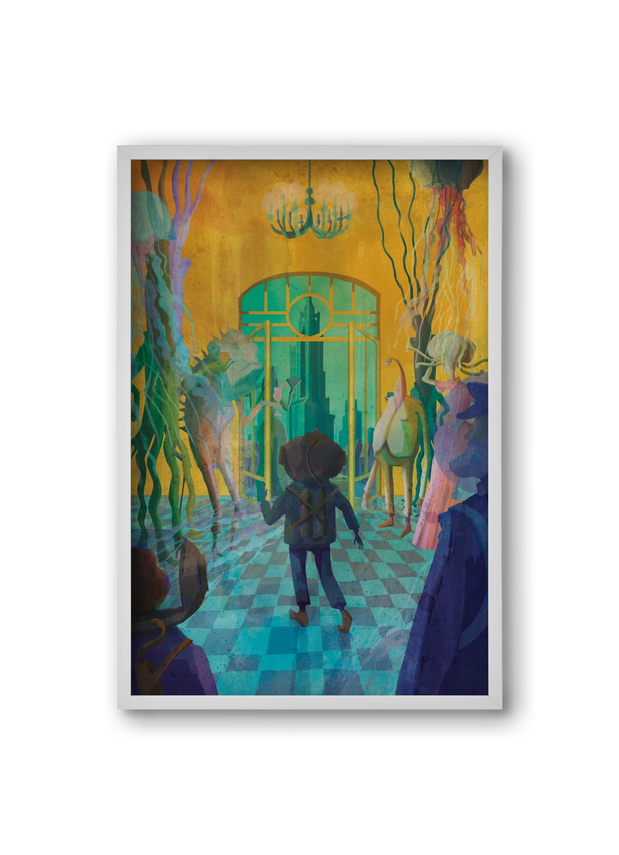 Underwater ball, 20x30 cm (20x30 cm), Fehér keret