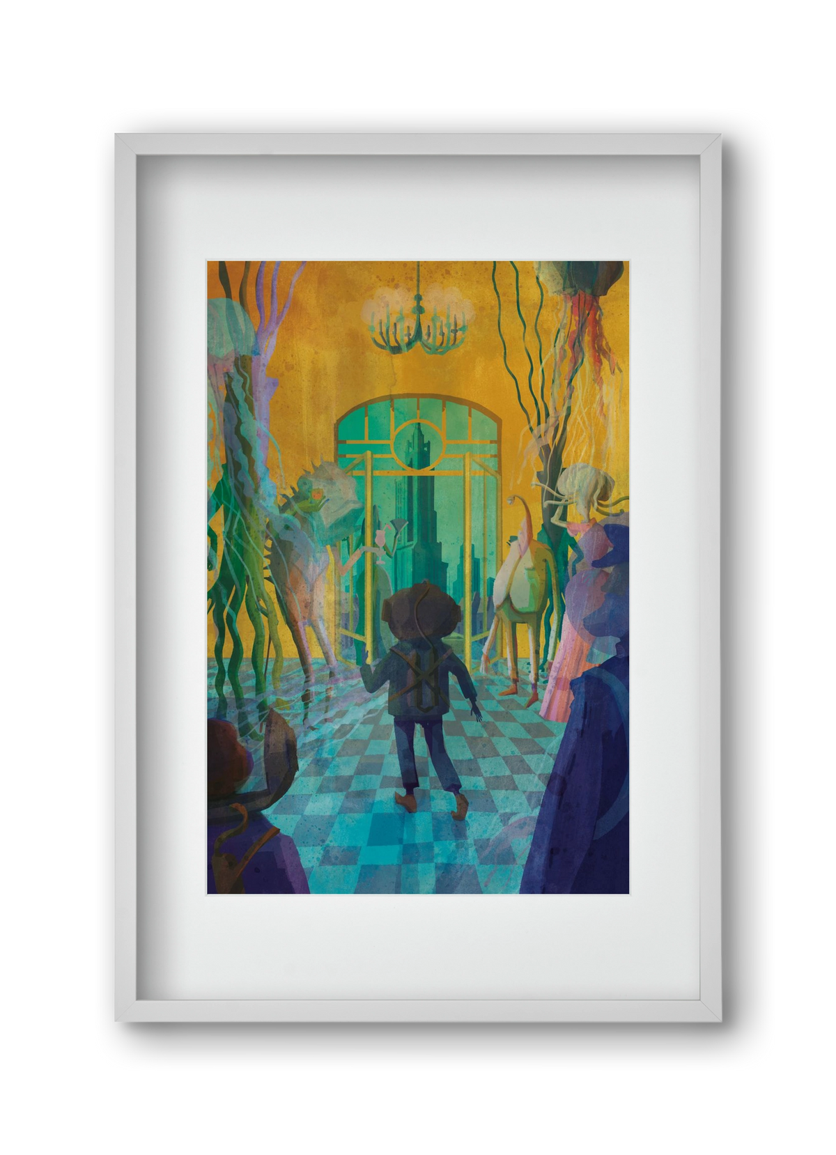 Underwater ball, 30x45 cm (20x30 cm), Fehér keret, paszpartuval