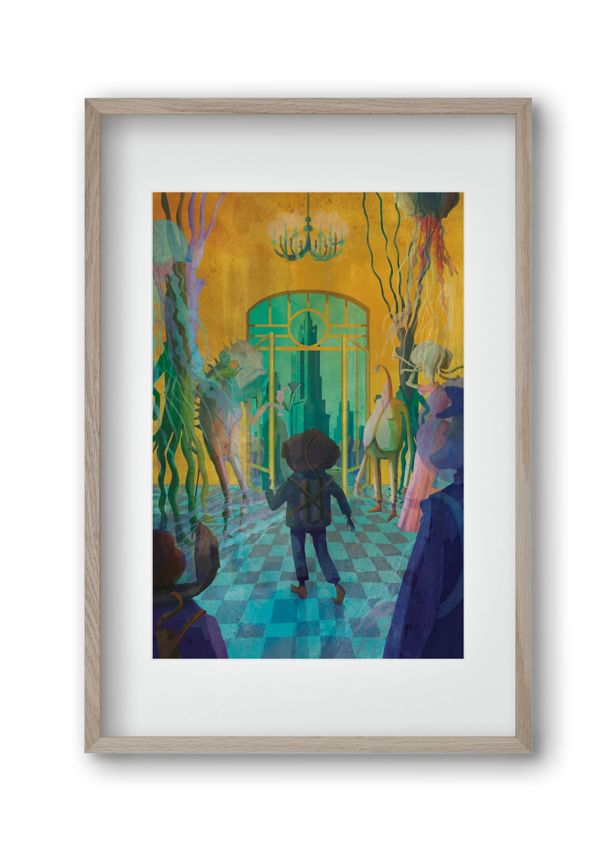 Underwater ball, 30x45 cm (20x30 cm), Tölgy keret, paszpartuval