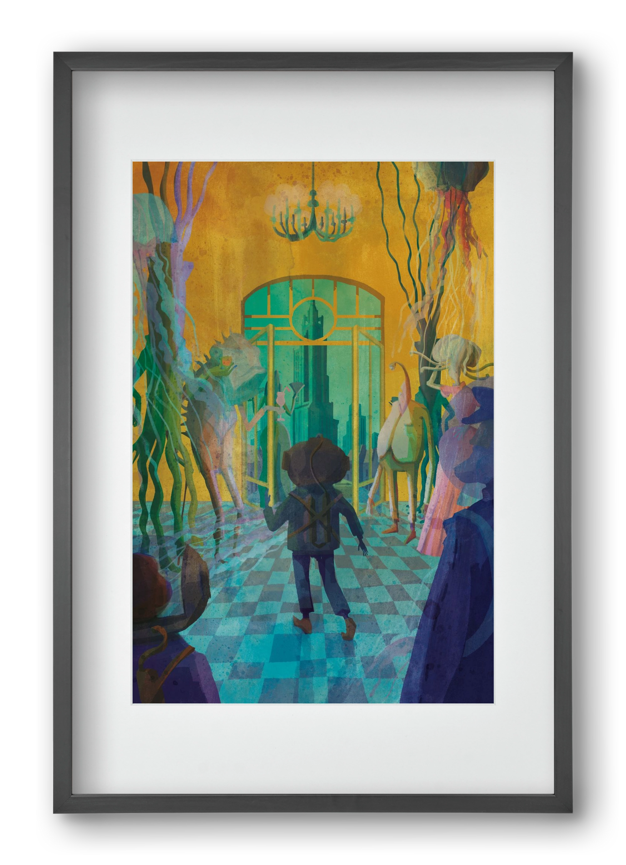 Underwater ball, 40x60 cm (30x45 cm), Fekete keret, paszpartuval