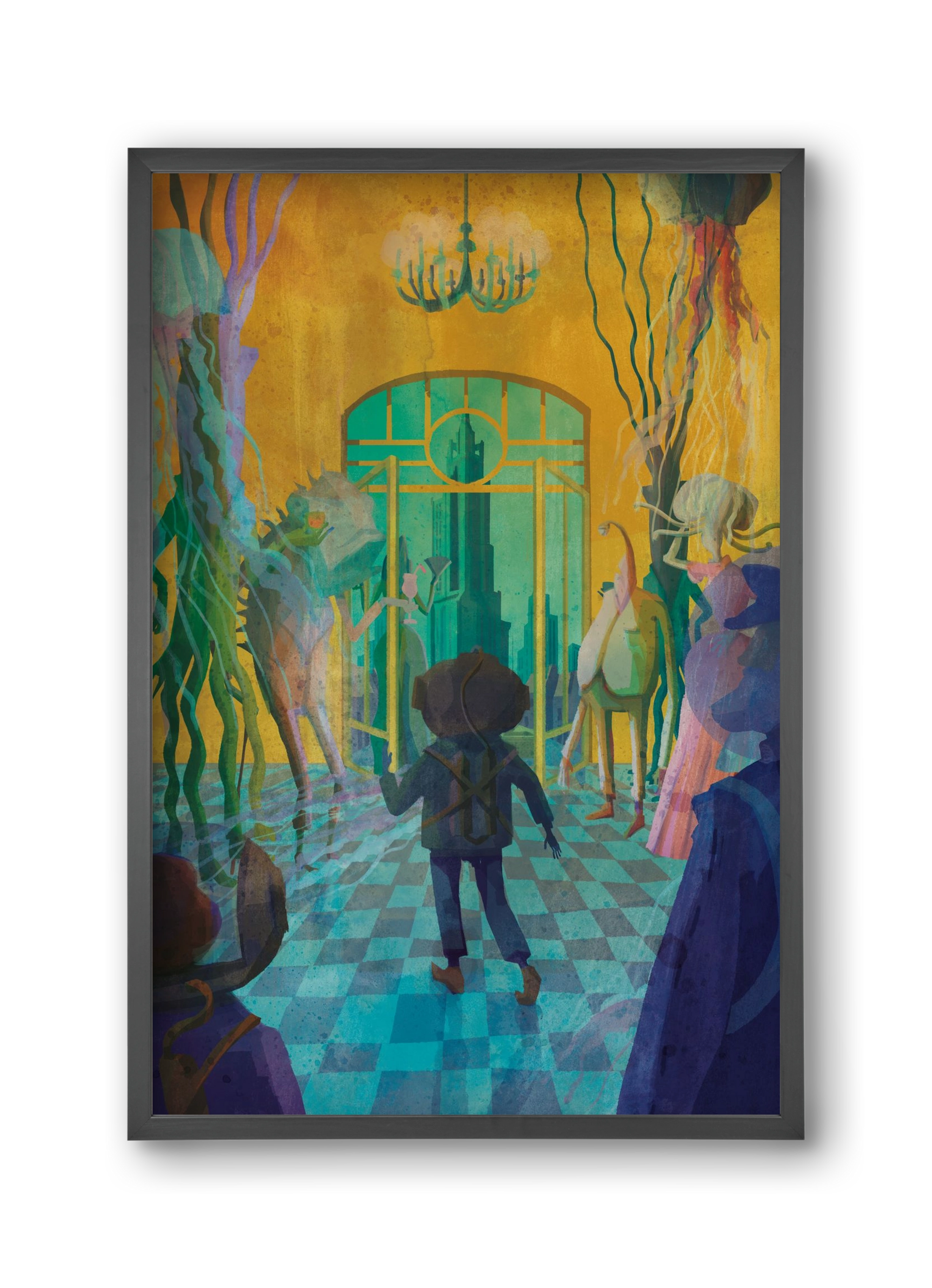 Underwater ball, 30x45 cm (30x45 cm), Fekete keret