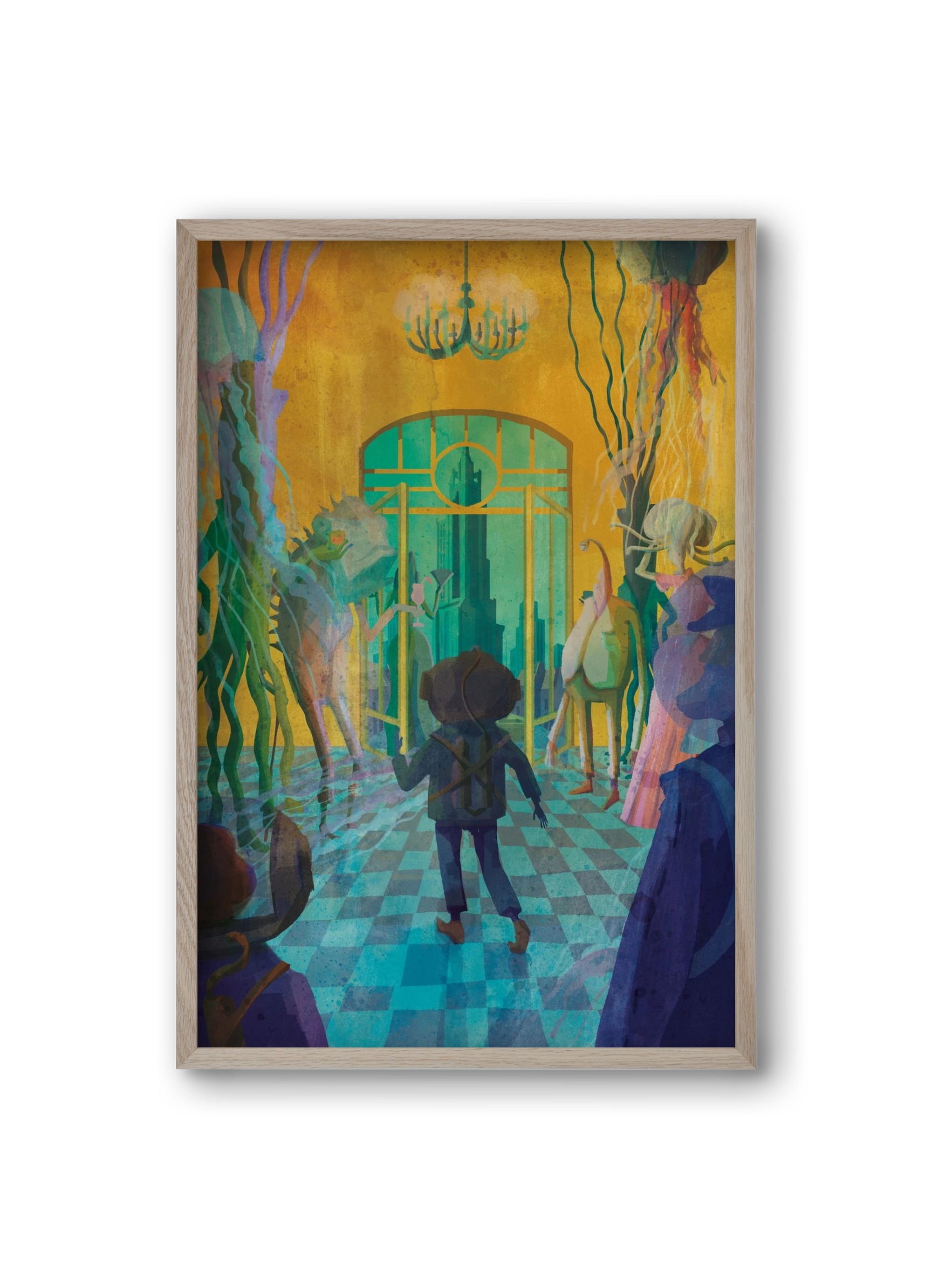 Underwater ball, 20x30 cm (20x30 cm), Tölgy keret