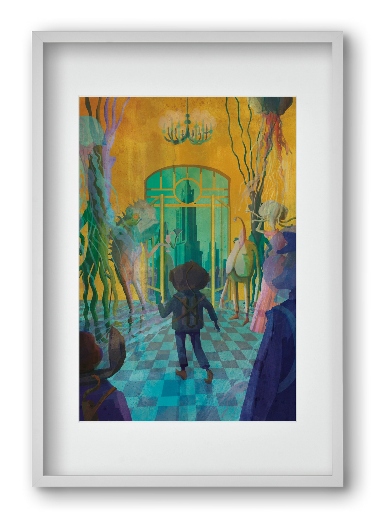 Underwater ball, 40x60 cm (30x45 cm), Fehér keret, paszpartuval