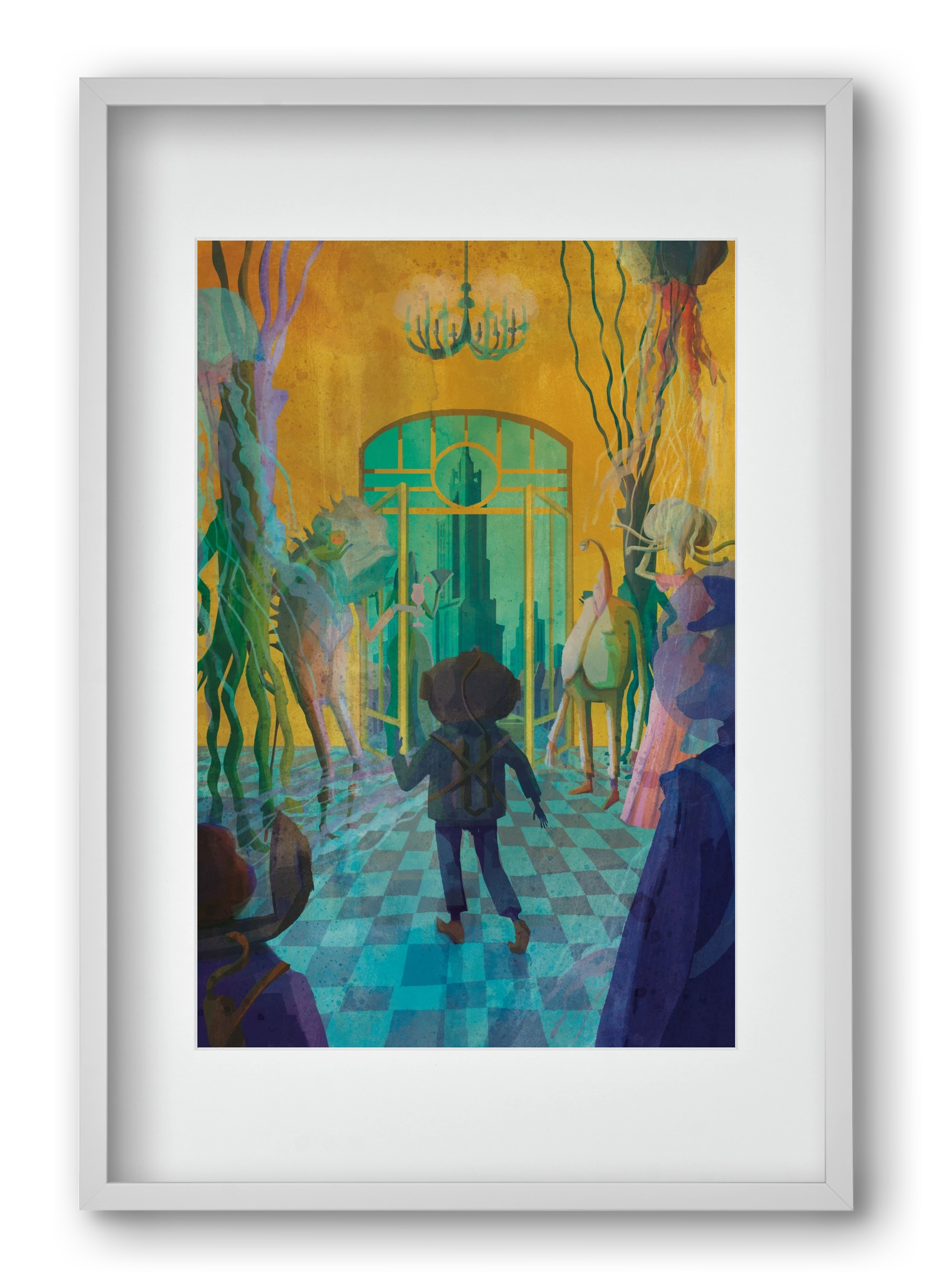 Underwater ball, 40x60 cm (30x45 cm), Fehér keret, paszpartuval