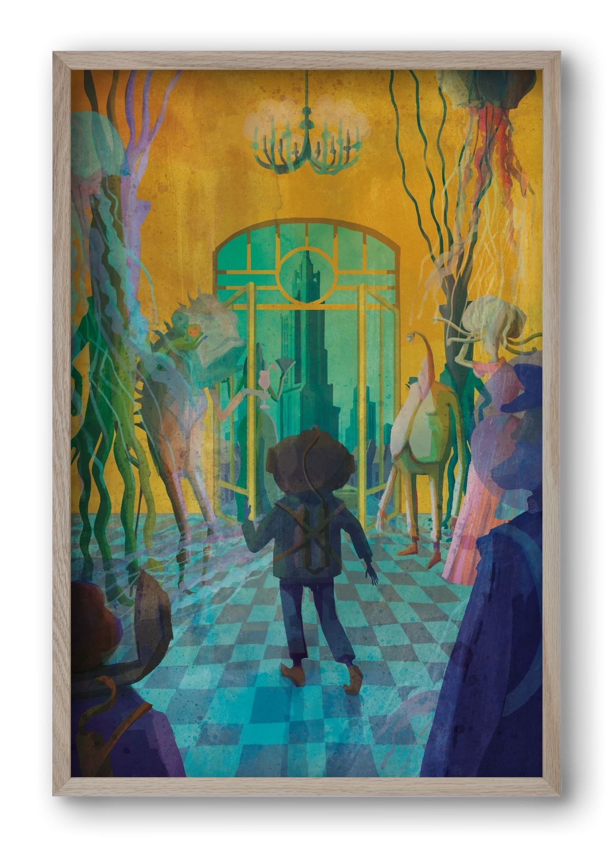 Underwater ball, 40x60 cm (40x60 cm), Tölgy keret