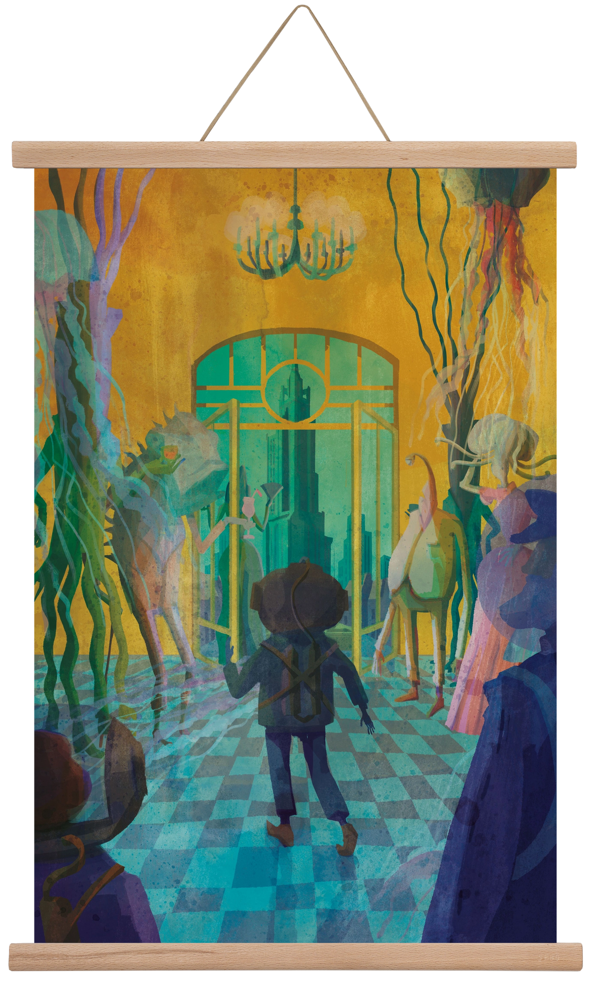 Underwater ball, 40x60 cm (40x60 cm), Tölgy akasztó