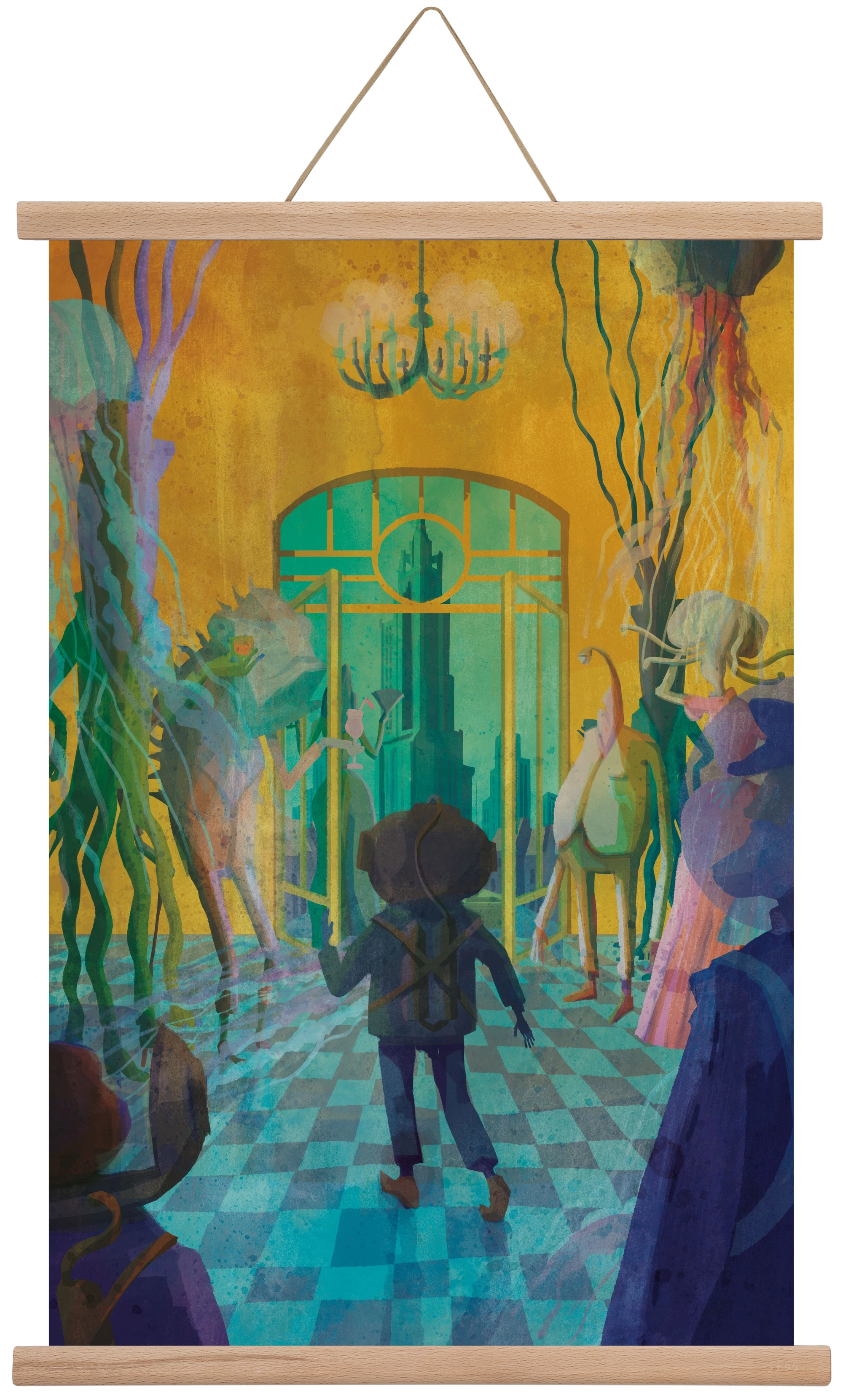 Underwater ball, 40x60 cm (40x60 cm), Tölgy akasztó