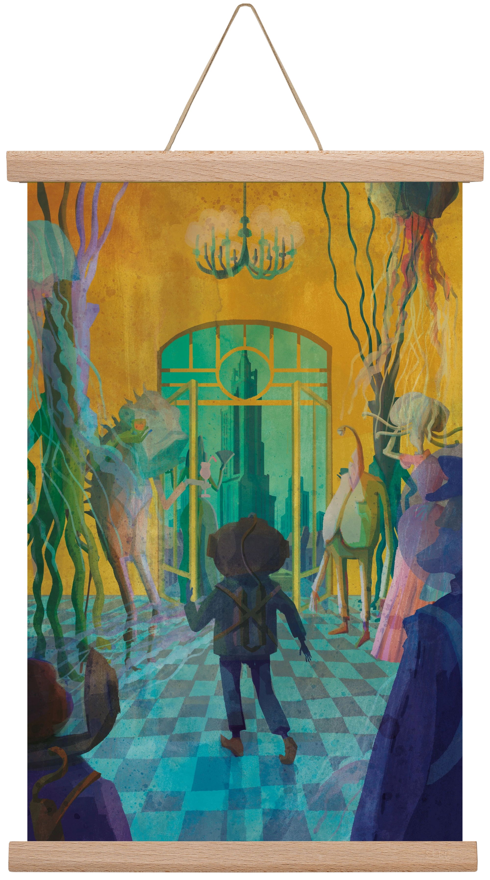 Underwater ball, 30x45 cm (30x45 cm), Tölgy akasztó