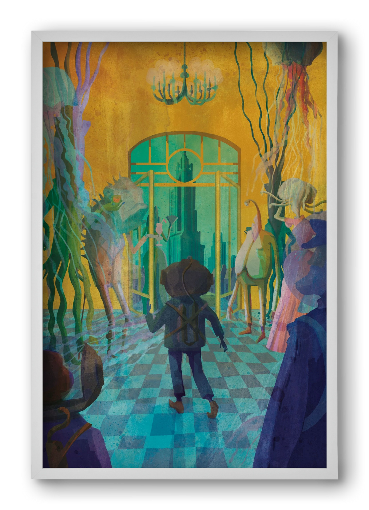 Underwater ball, 40x60 cm (40x60 cm), Fehér keret