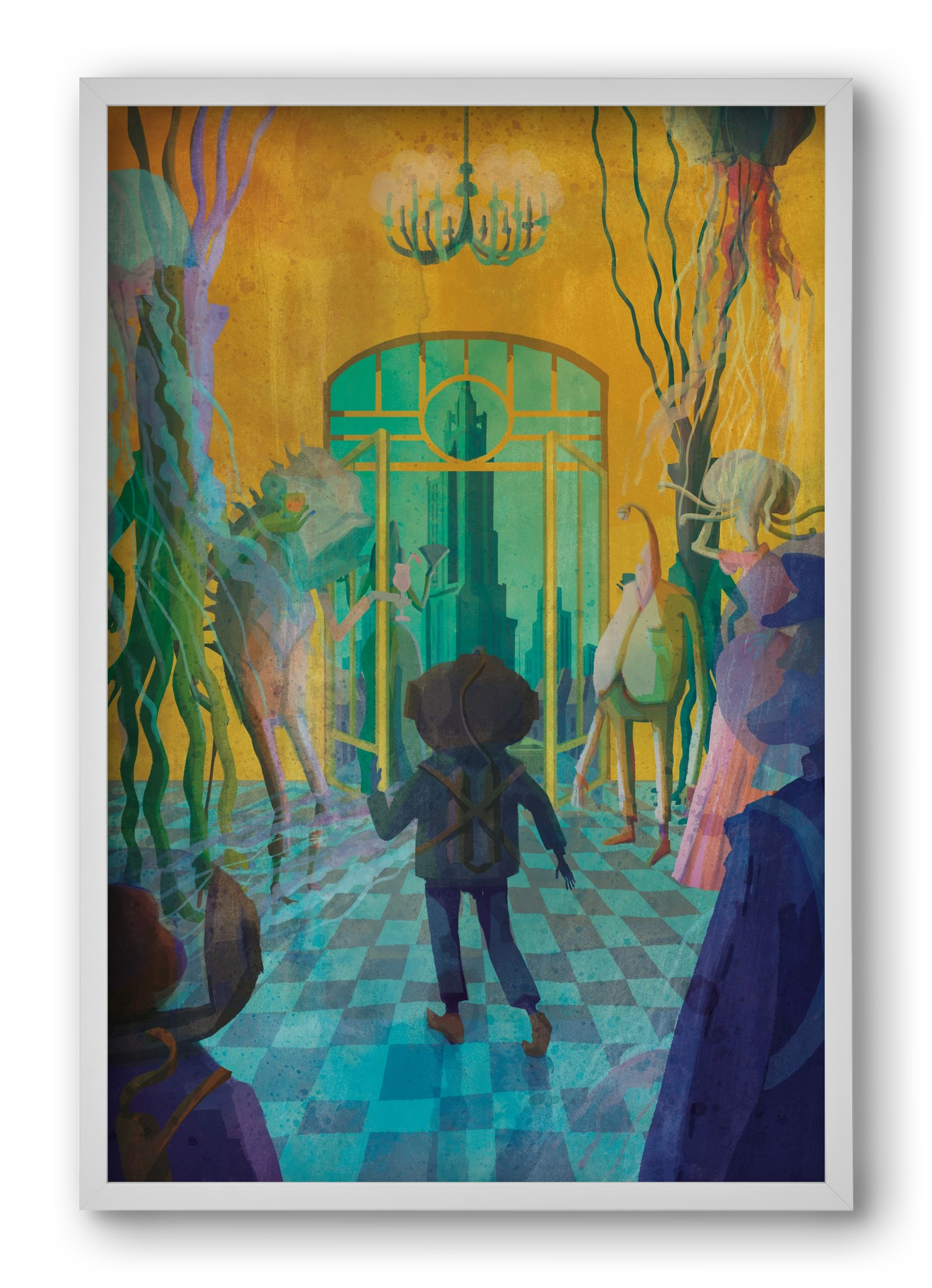 Underwater ball, 40x60 cm (40x60 cm), Fehér keret