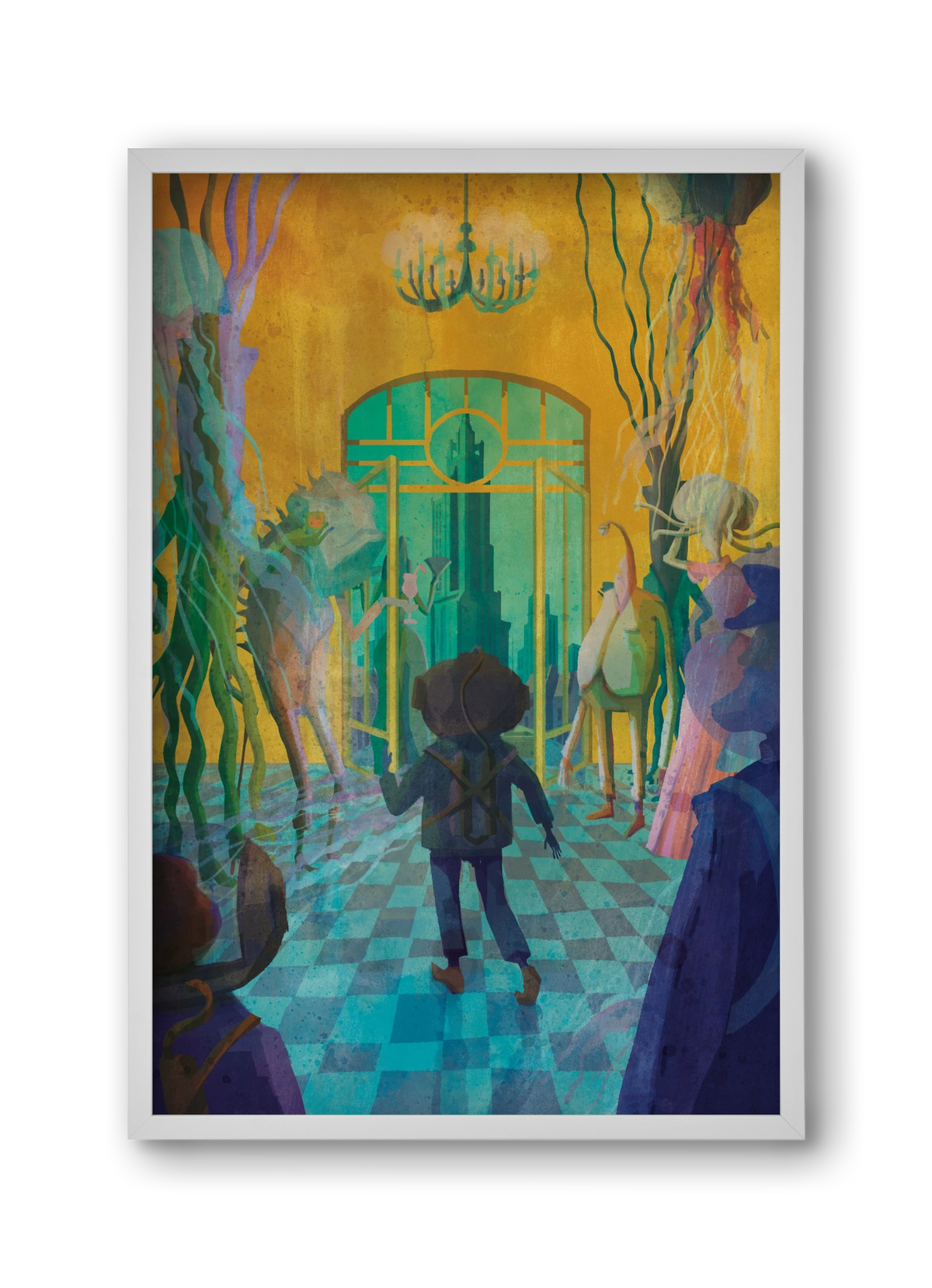 Underwater ball, 30x45 cm (30x45 cm), Fehér keret