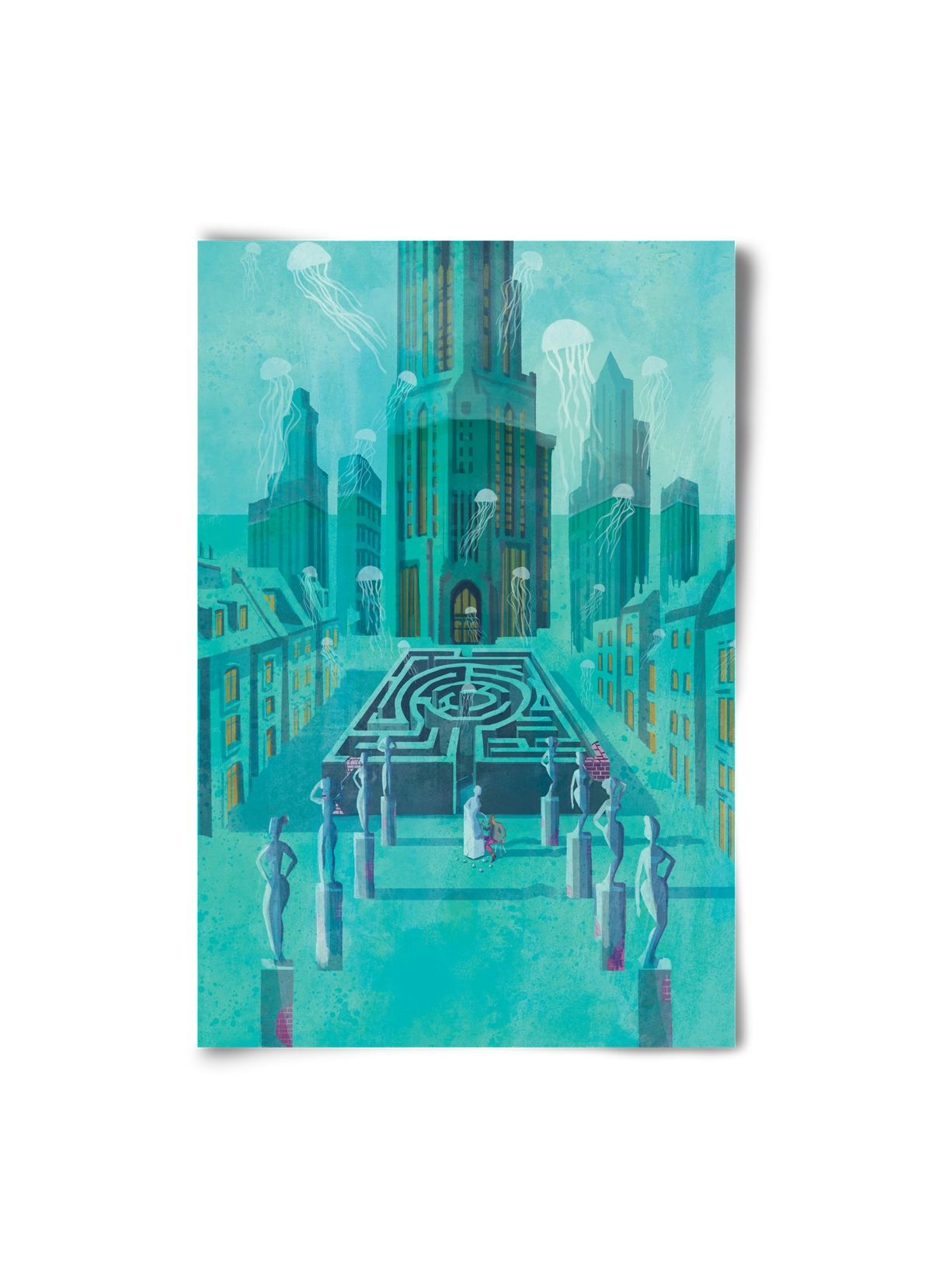 Underwater city, 20x30 cm, Keret nélkül