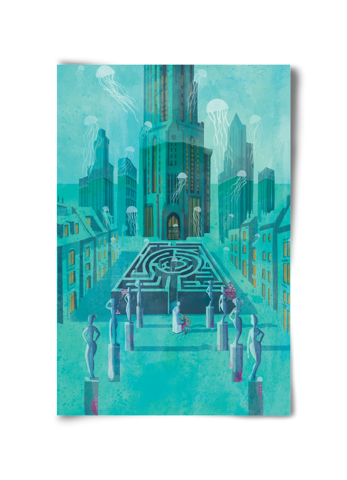 Underwater city, 30x45 cm, Keret nélkül