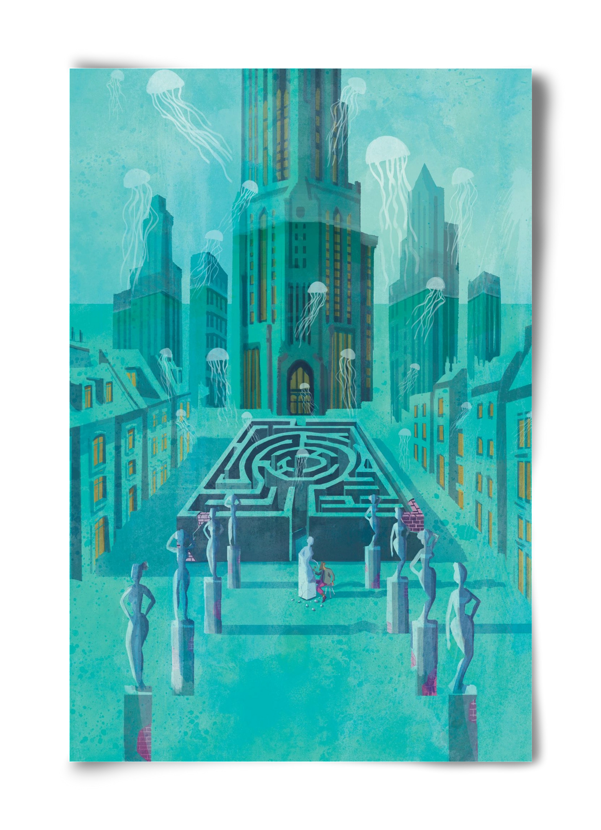 Underwater city, 40x60 cm, Keret nélkül