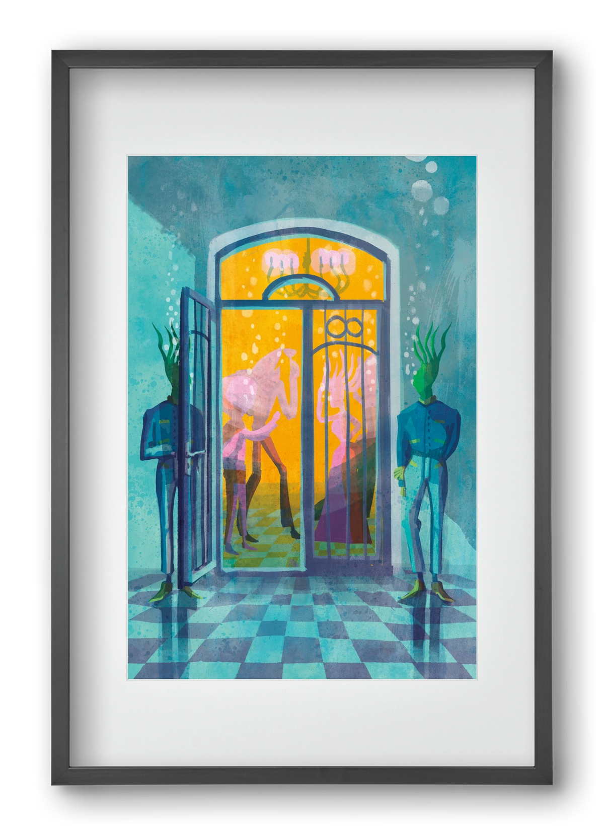 Door guards, 40x60 cm (30x45 cm), Fekete keret, paszpartuval