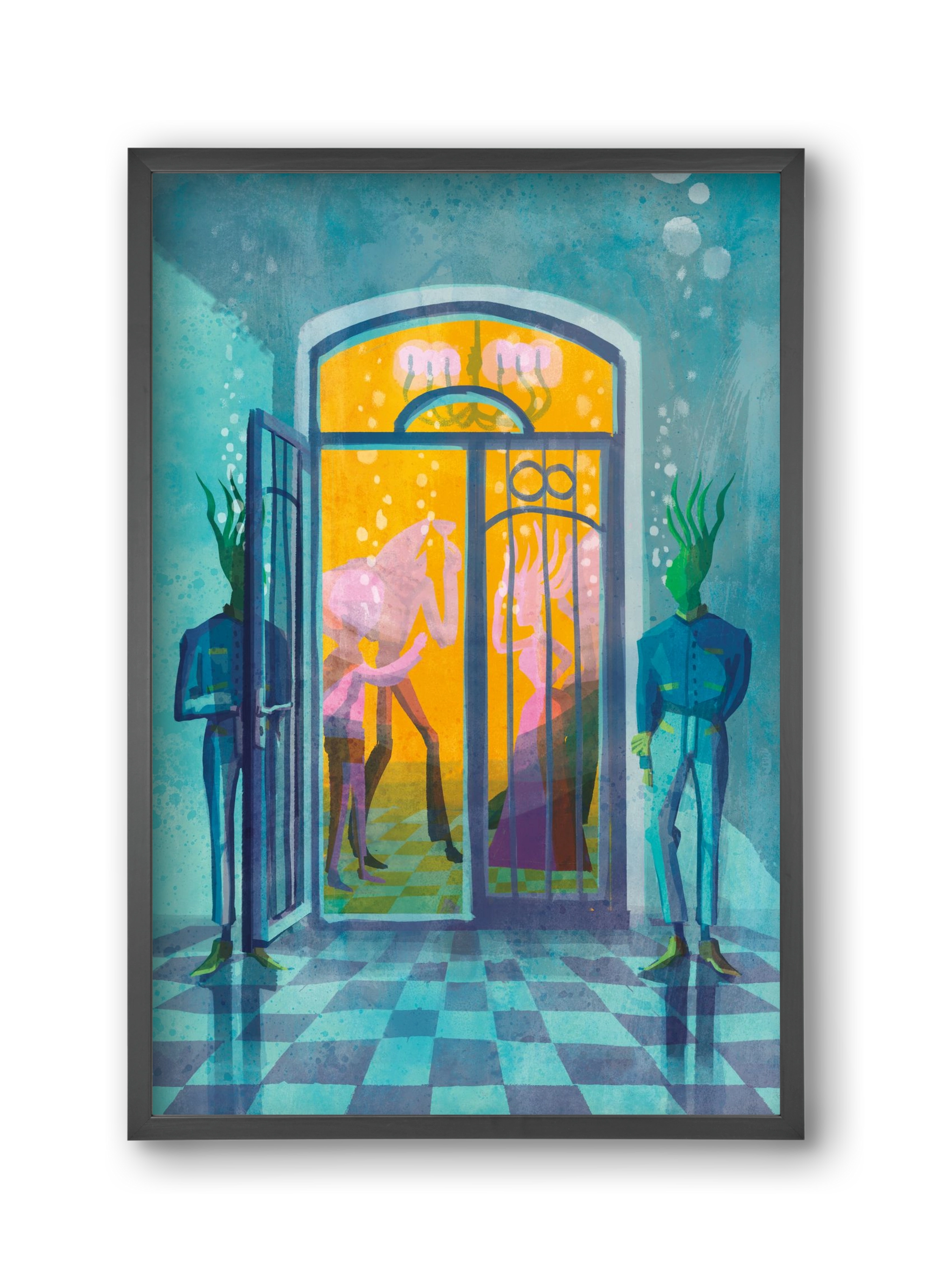 Door guards, 30x45 cm (30x45 cm), Fekete keret