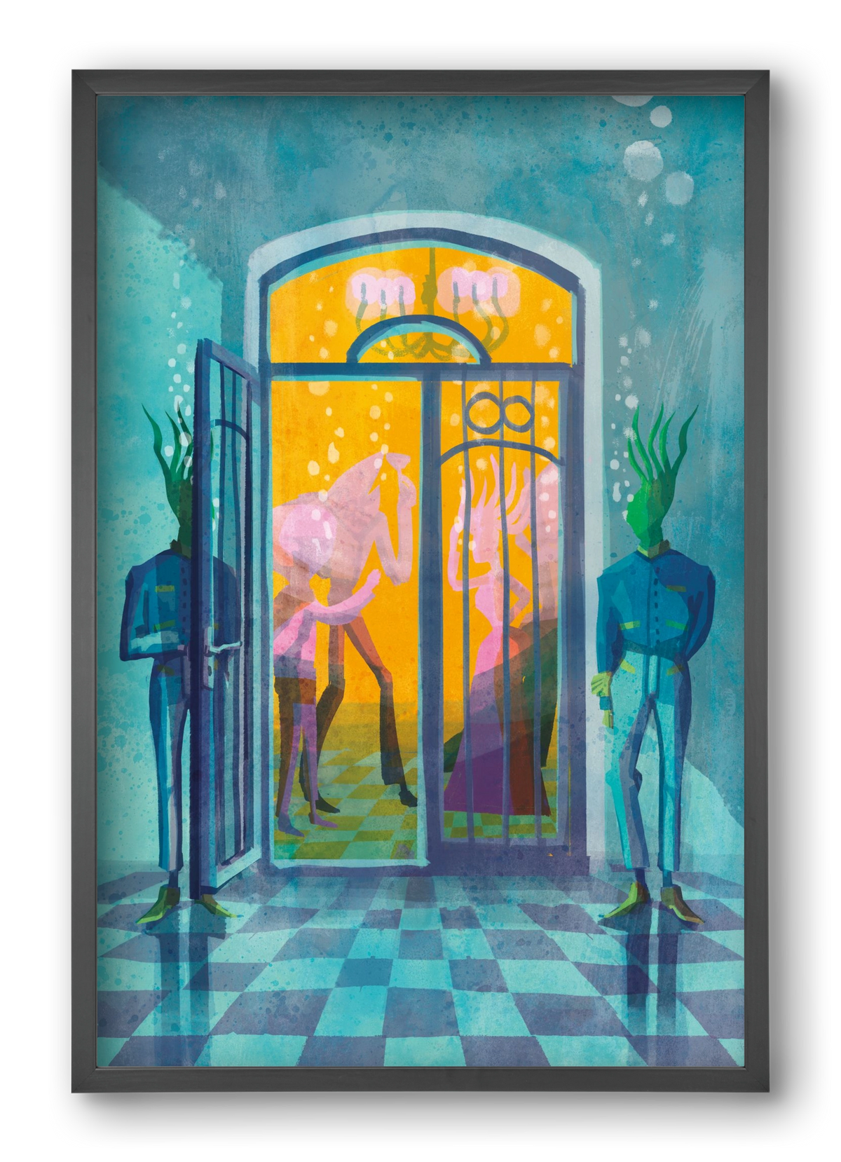 Door guards, 40x60 cm (40x60 cm), Fekete keret