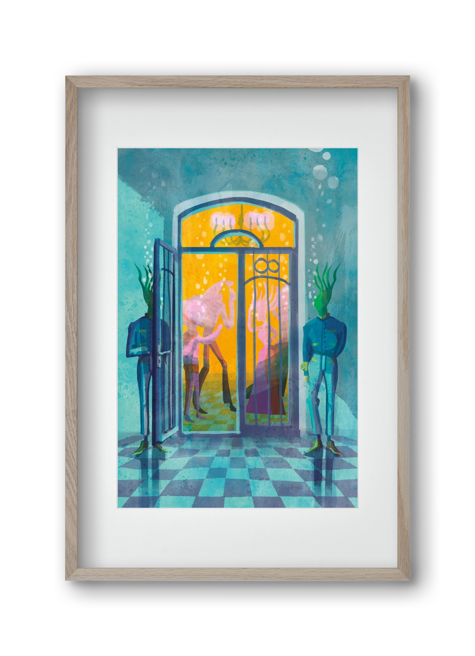 Door guards, 30x45 cm (20x30 cm), Tölgy keret, paszpartuval