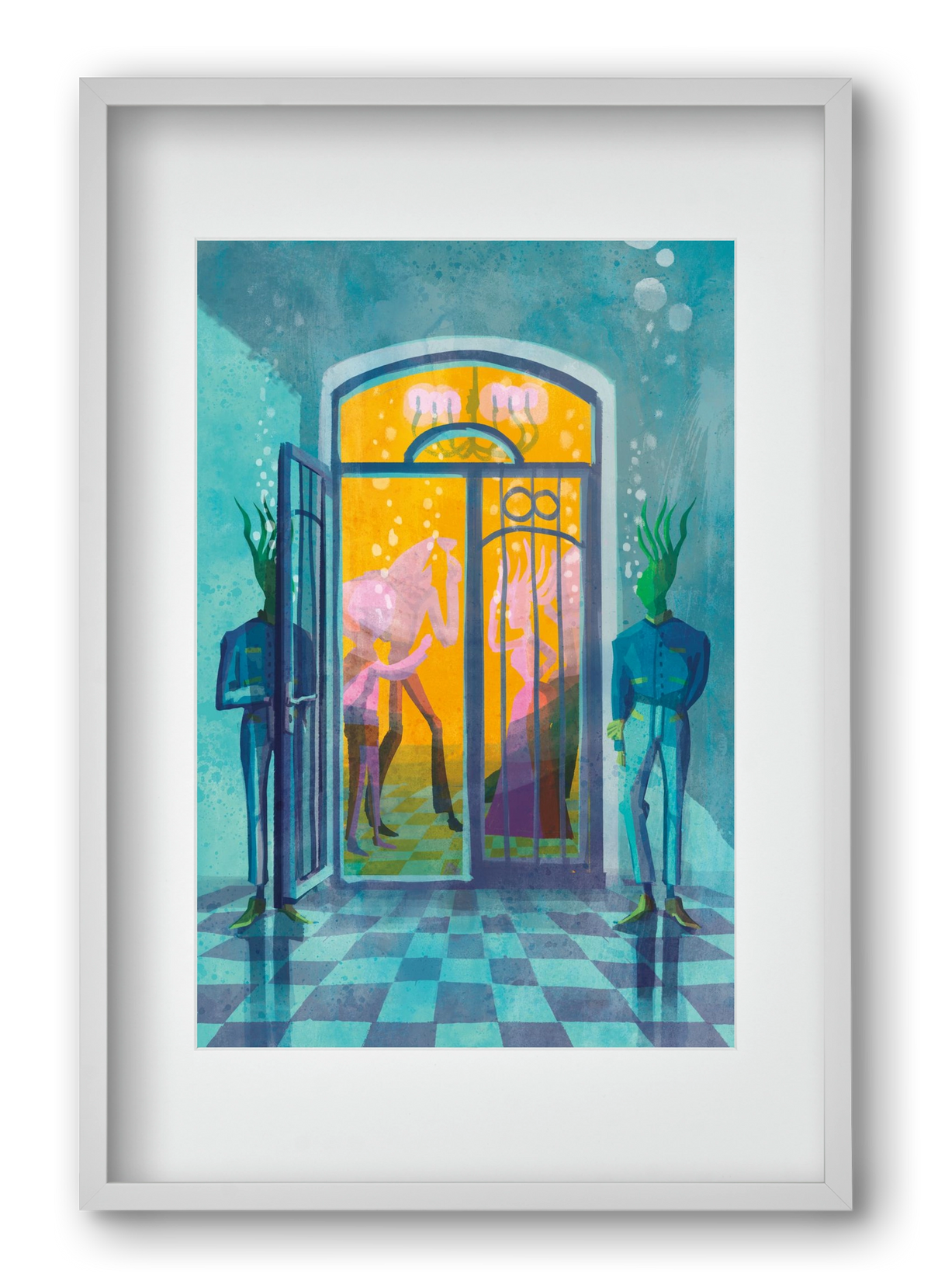 Door guards, 40x60 cm (30x45 cm), Fehér keret, paszpartuval