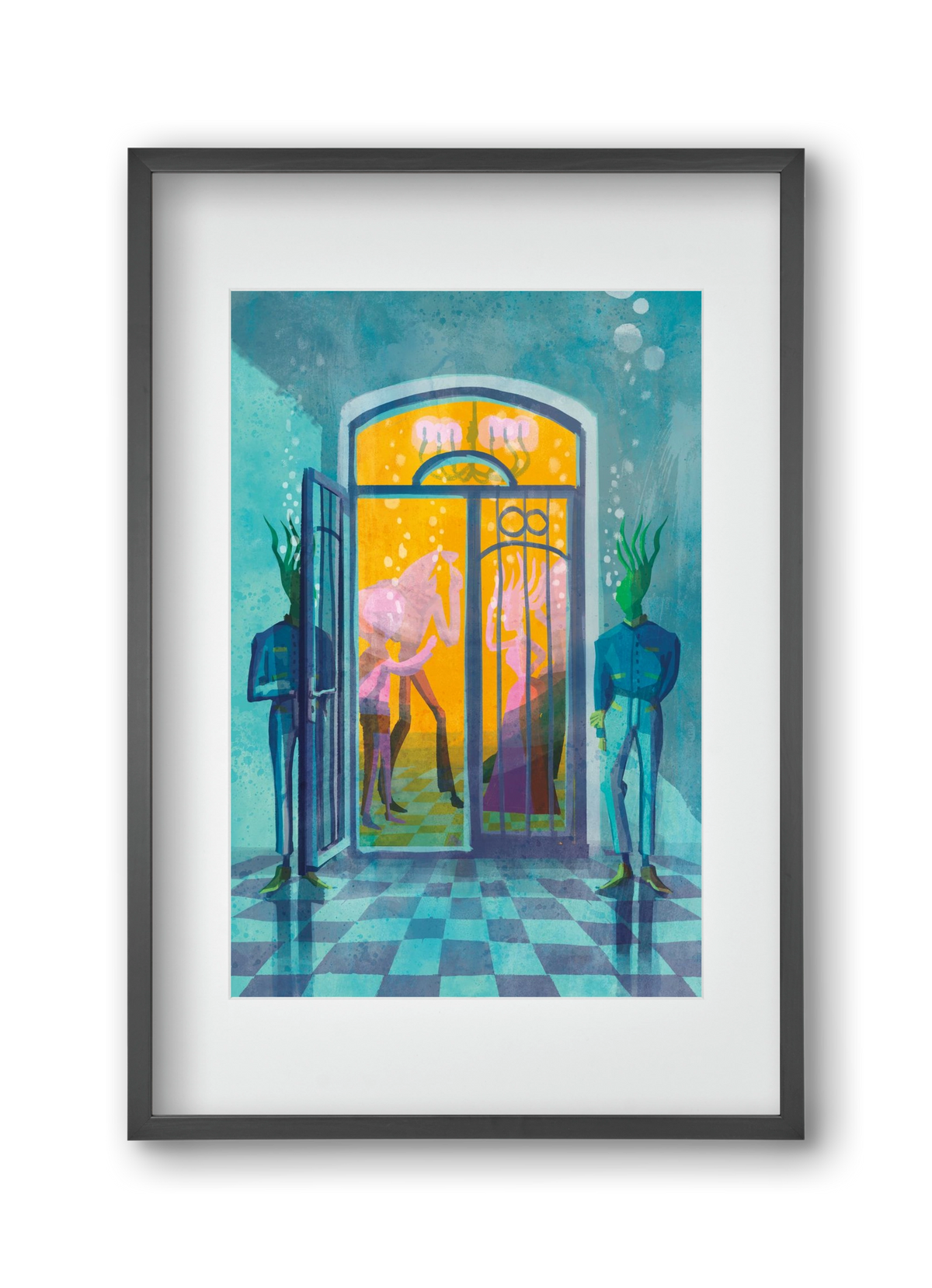 Door guards, 30x45 cm (20x30 cm), Fekete keret, paszpartuval