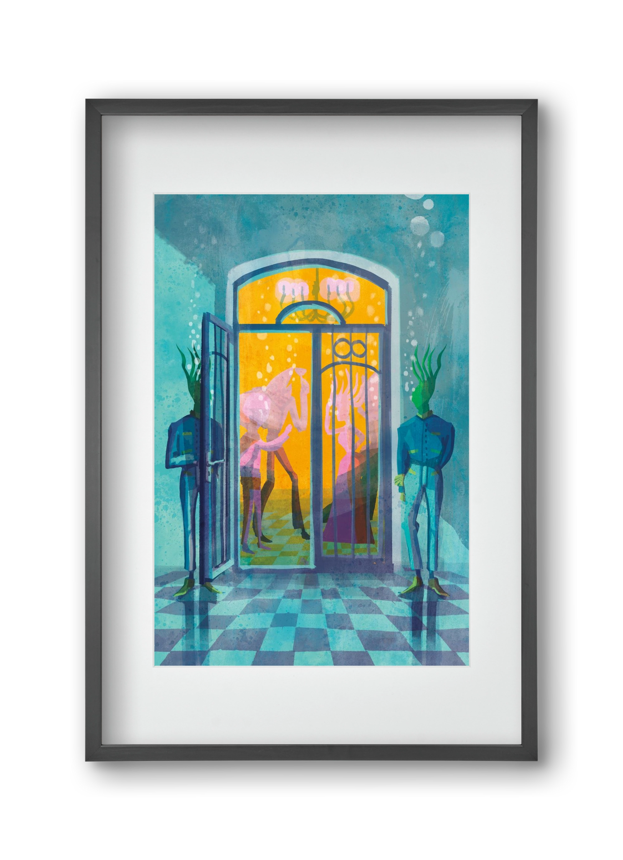 Door guards, 30x45 cm (20x30 cm), Fekete keret, paszpartuval