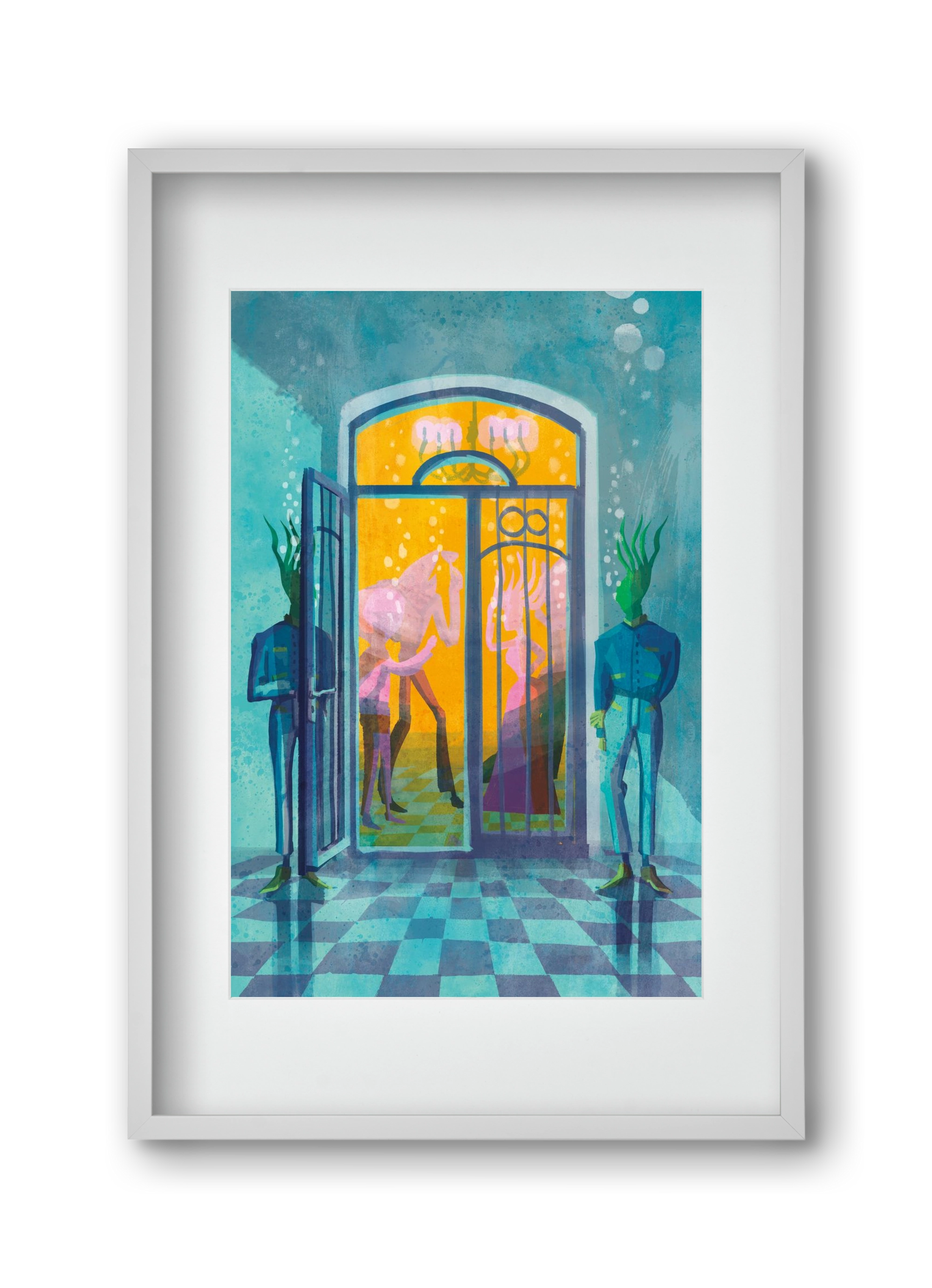 Door guards, 30x45 cm (20x30 cm), Fehér keret, paszpartuval