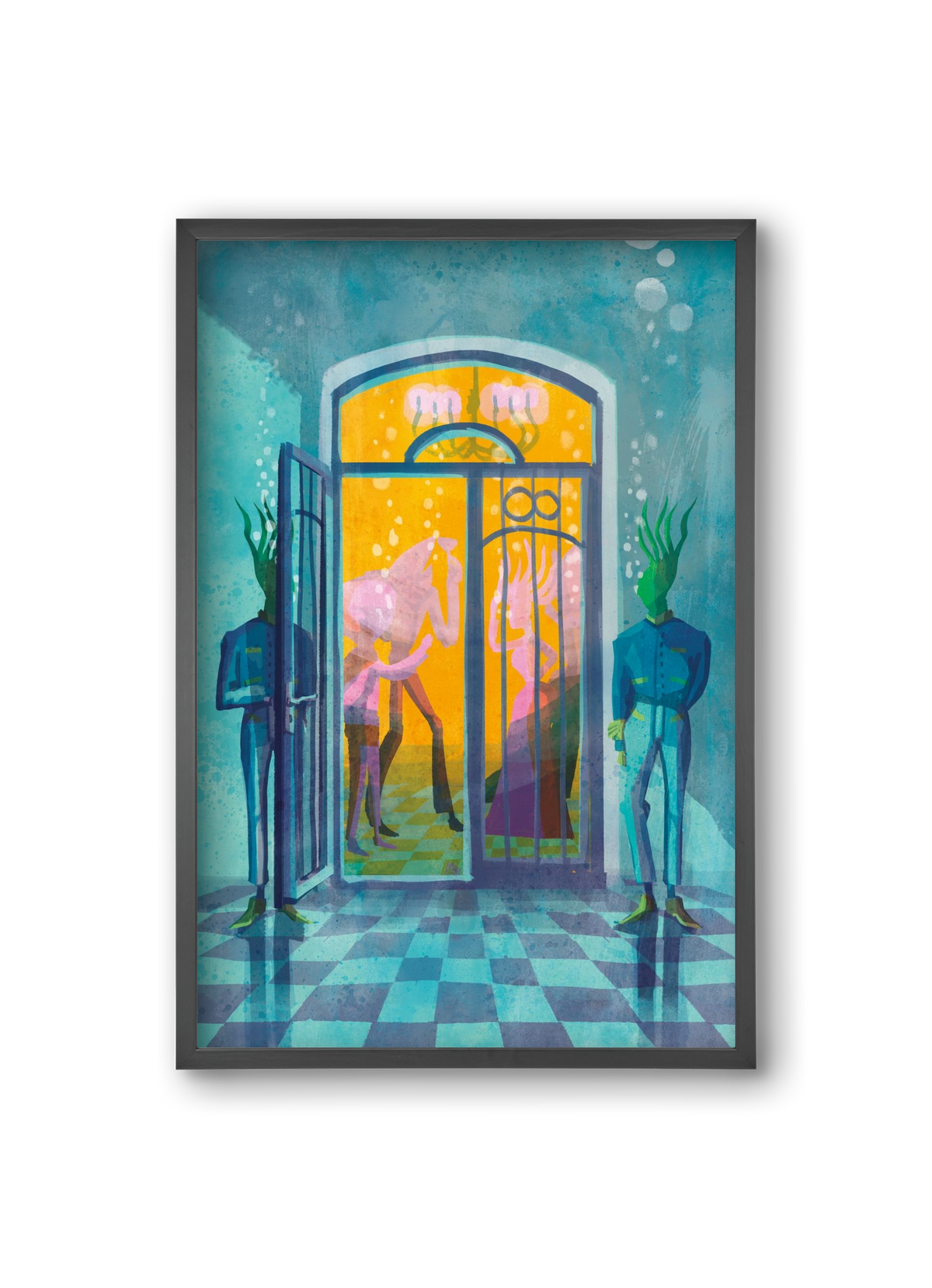 Door guards, 20x30 cm (20x30 cm), Fekete keret