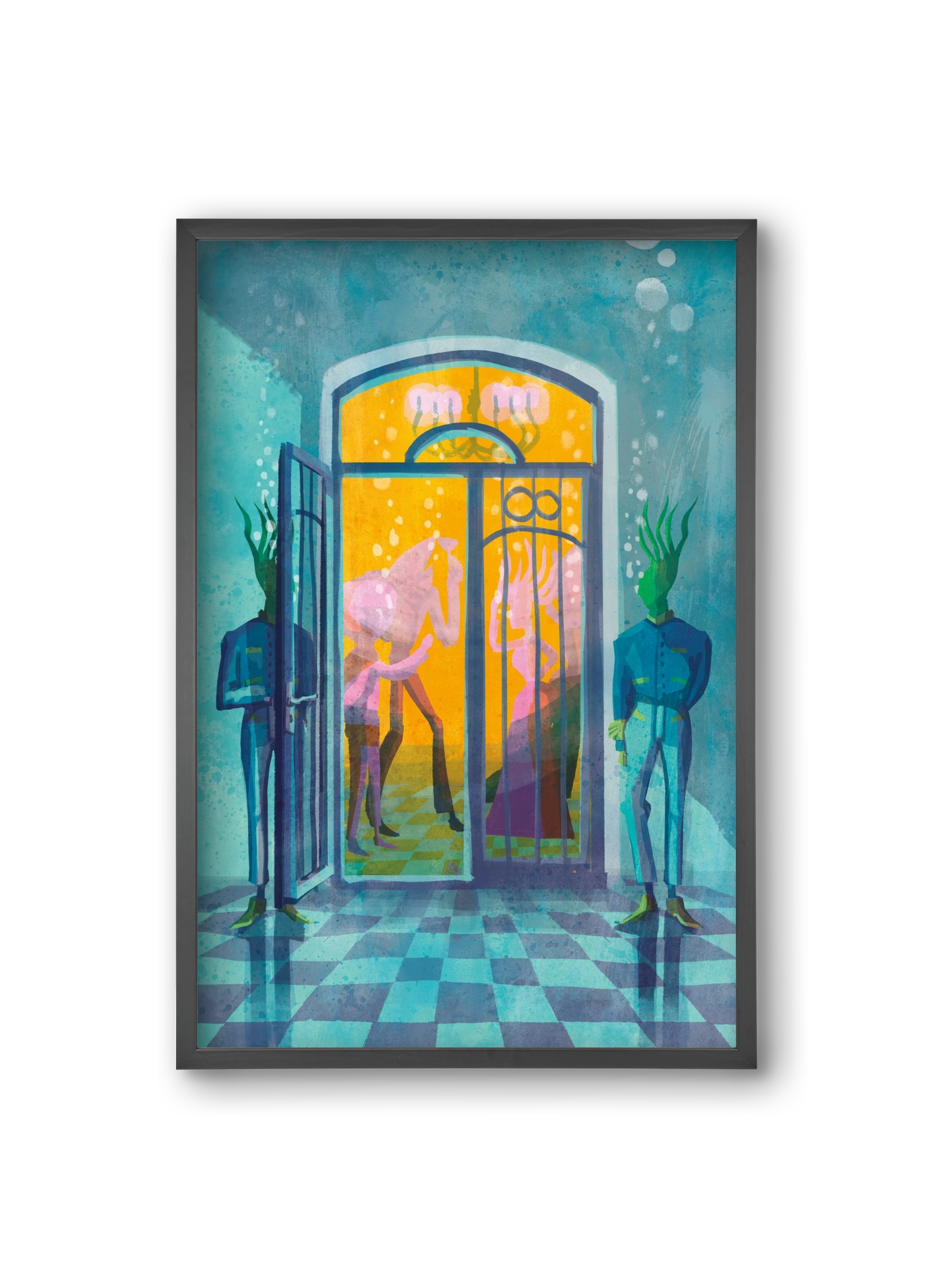 Door guards, 20x30 cm (20x30 cm), Fekete keret