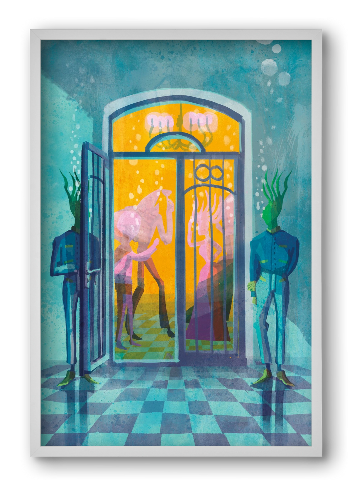 Door guards, 40x60 cm (40x60 cm), Fehér keret