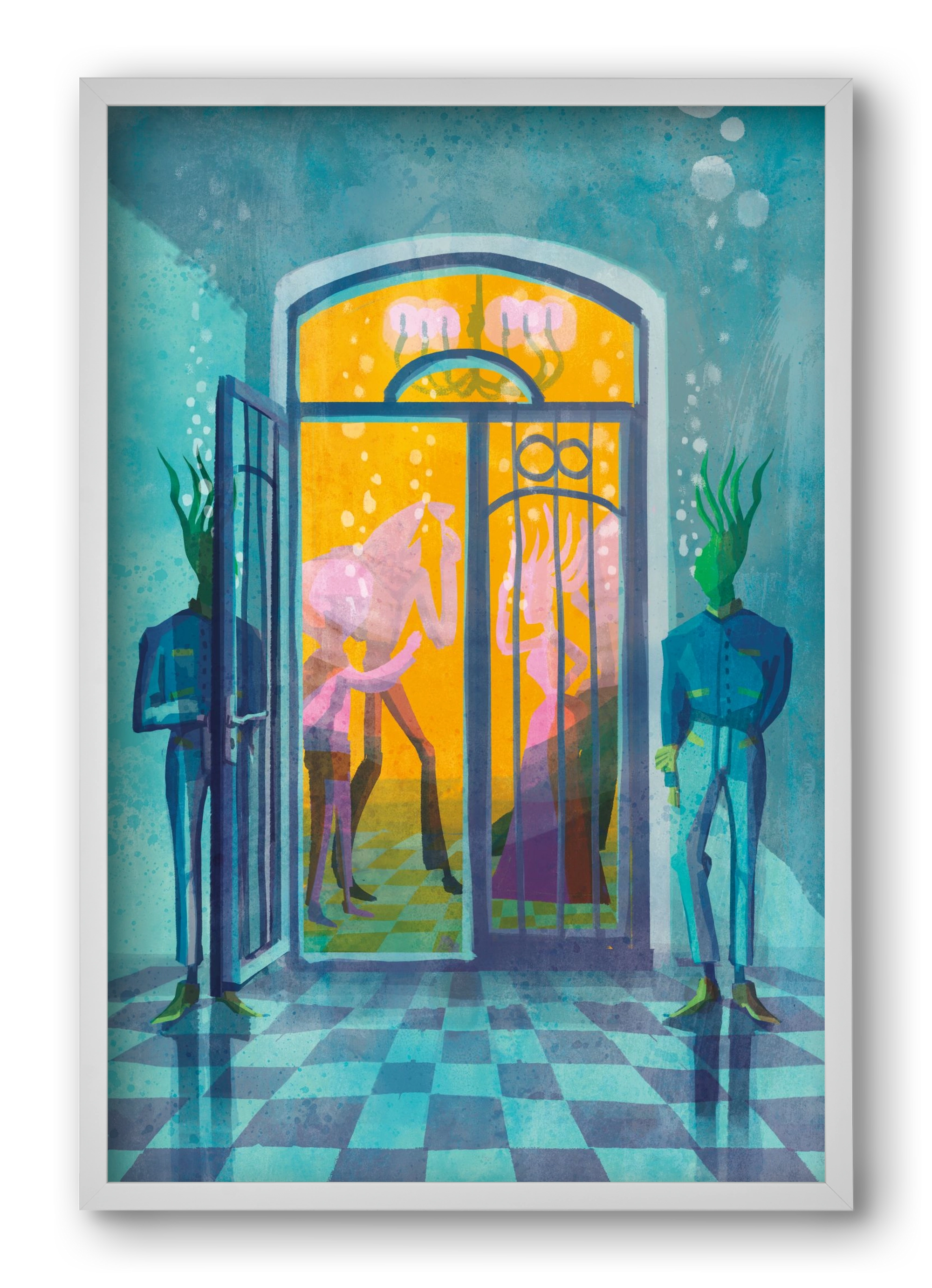 Door guards, 40x60 cm (40x60 cm), Fehér keret