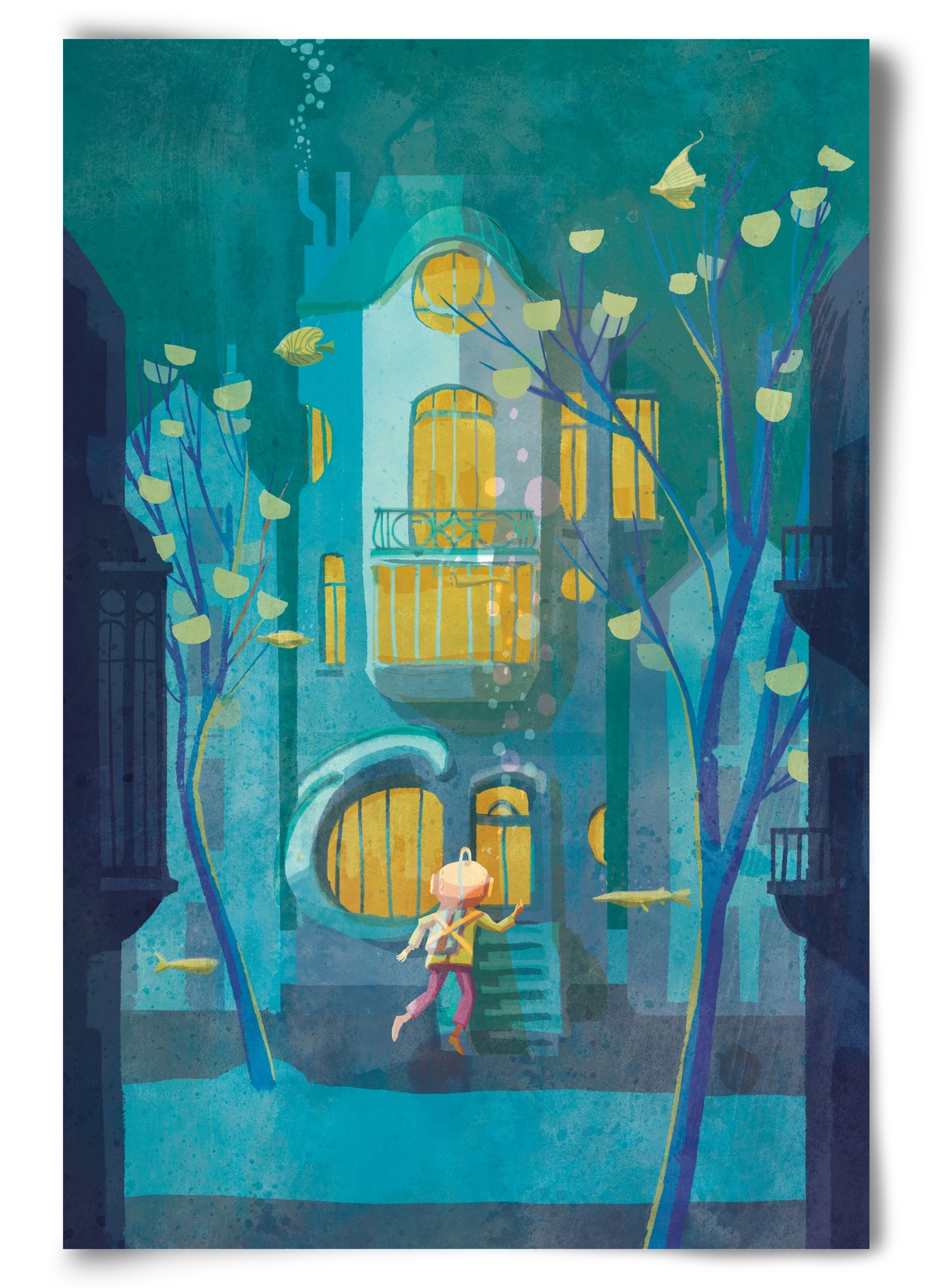 House under water, 60x90 cm, Keret nélkül