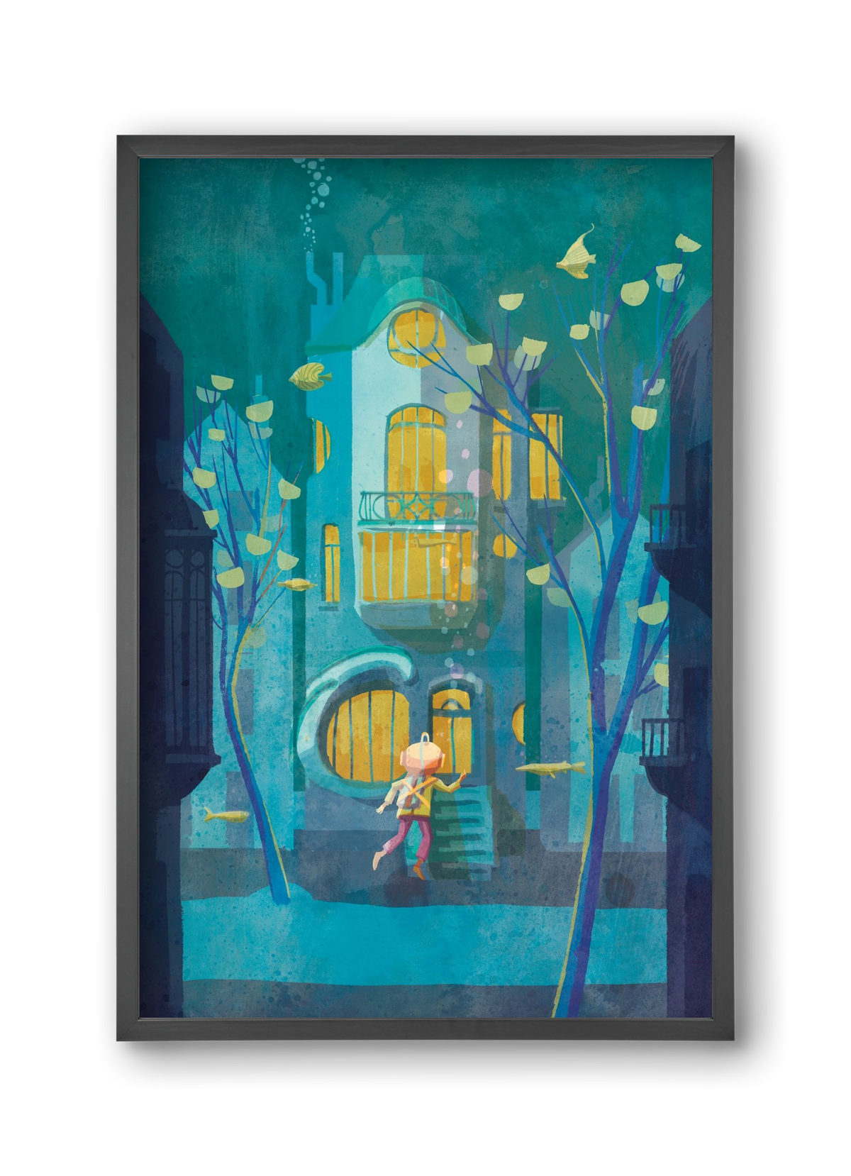 House under water, 30x45 cm (30x45 cm), Fekete keret