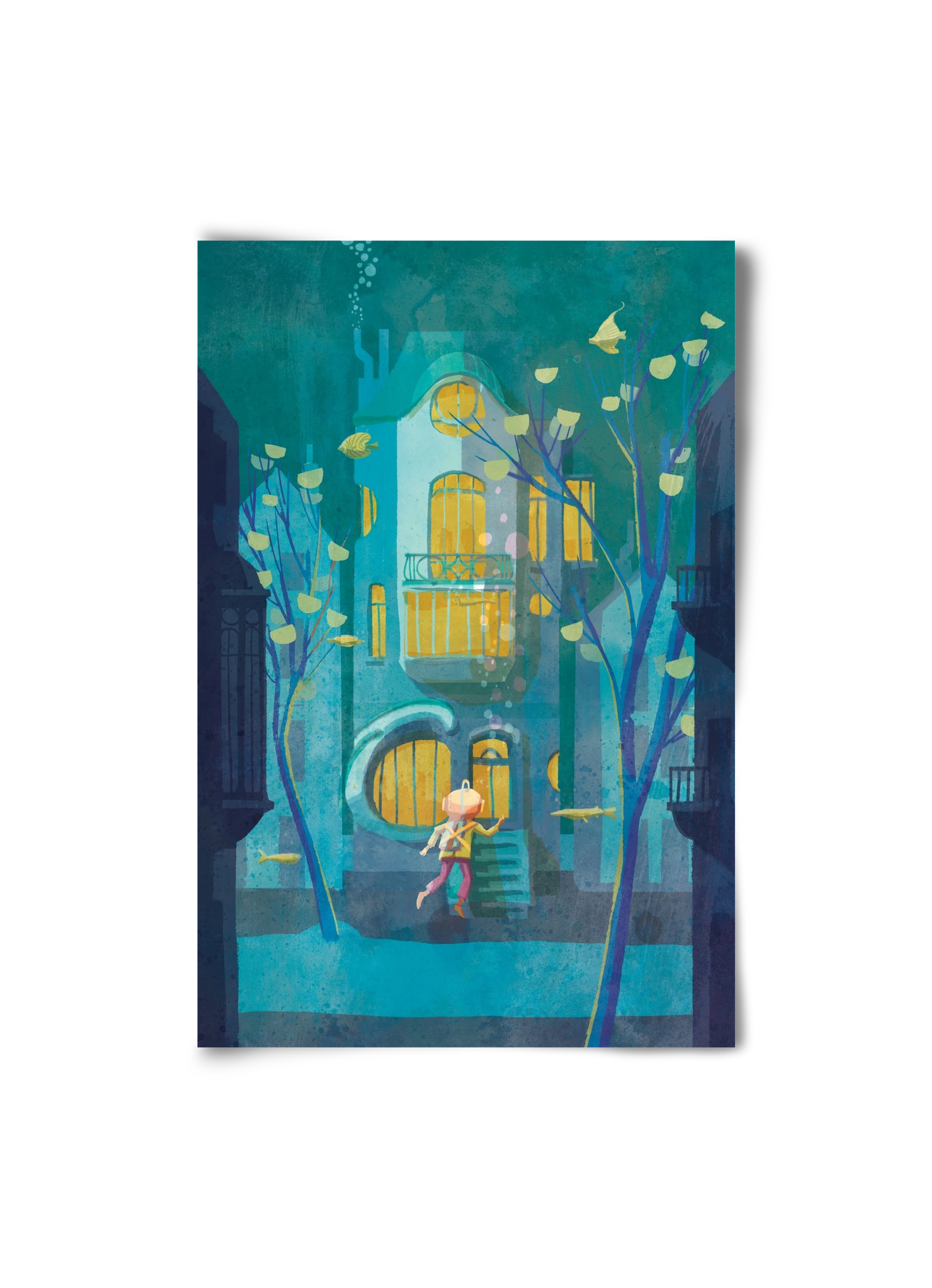 House under water, 20x30 cm, Keret nélkül