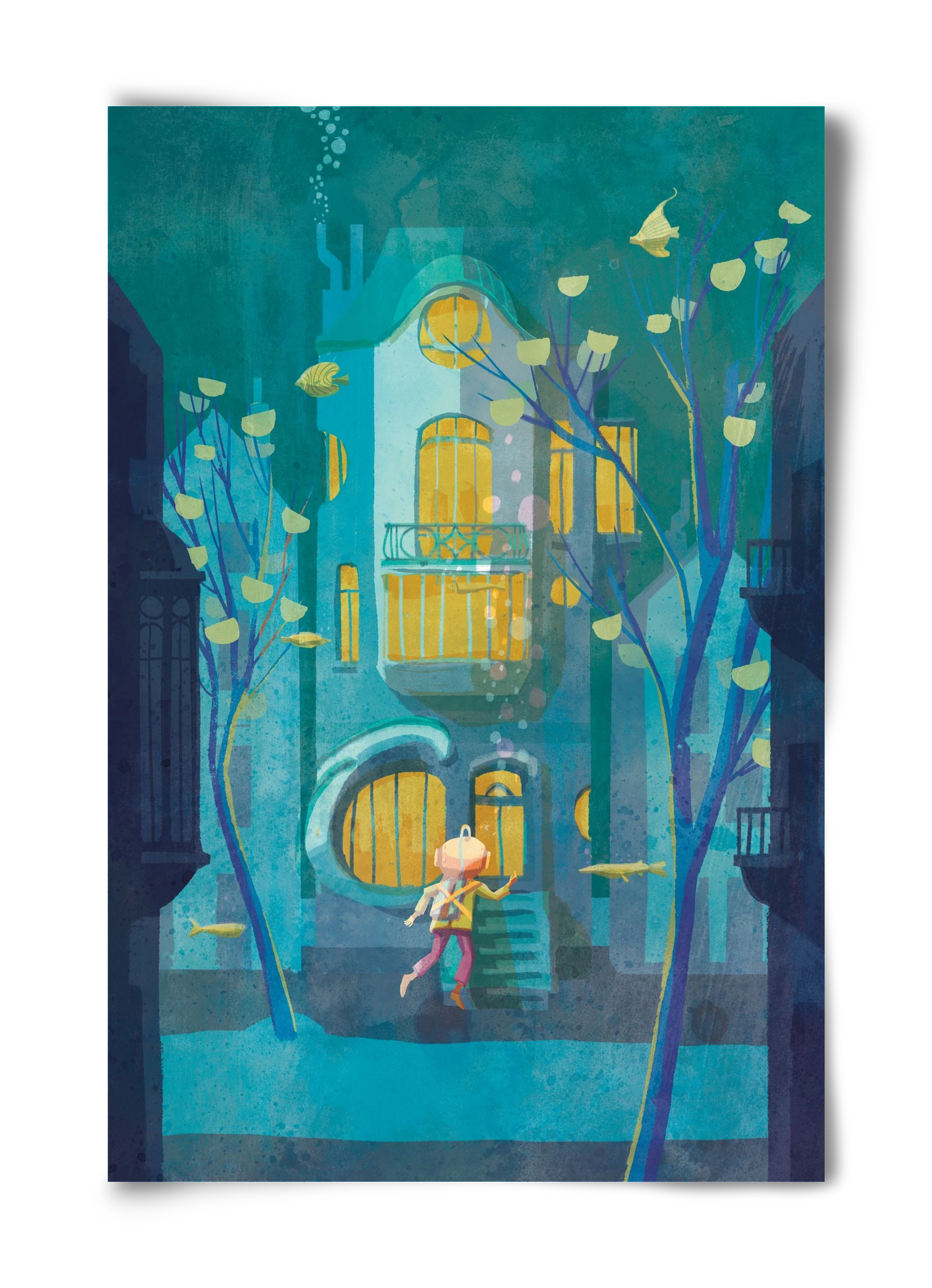 House under water, 40x60 cm, Keret nélkül