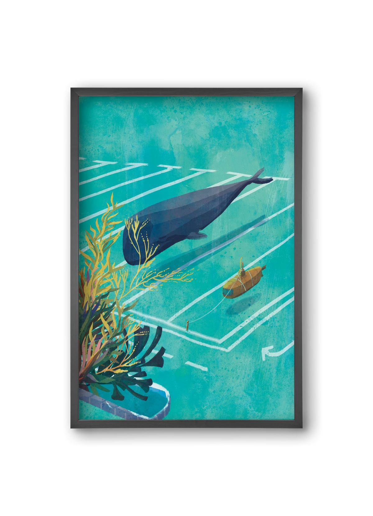 Whale in the parking lot, 20x30 cm (20x30 cm), Fekete keret