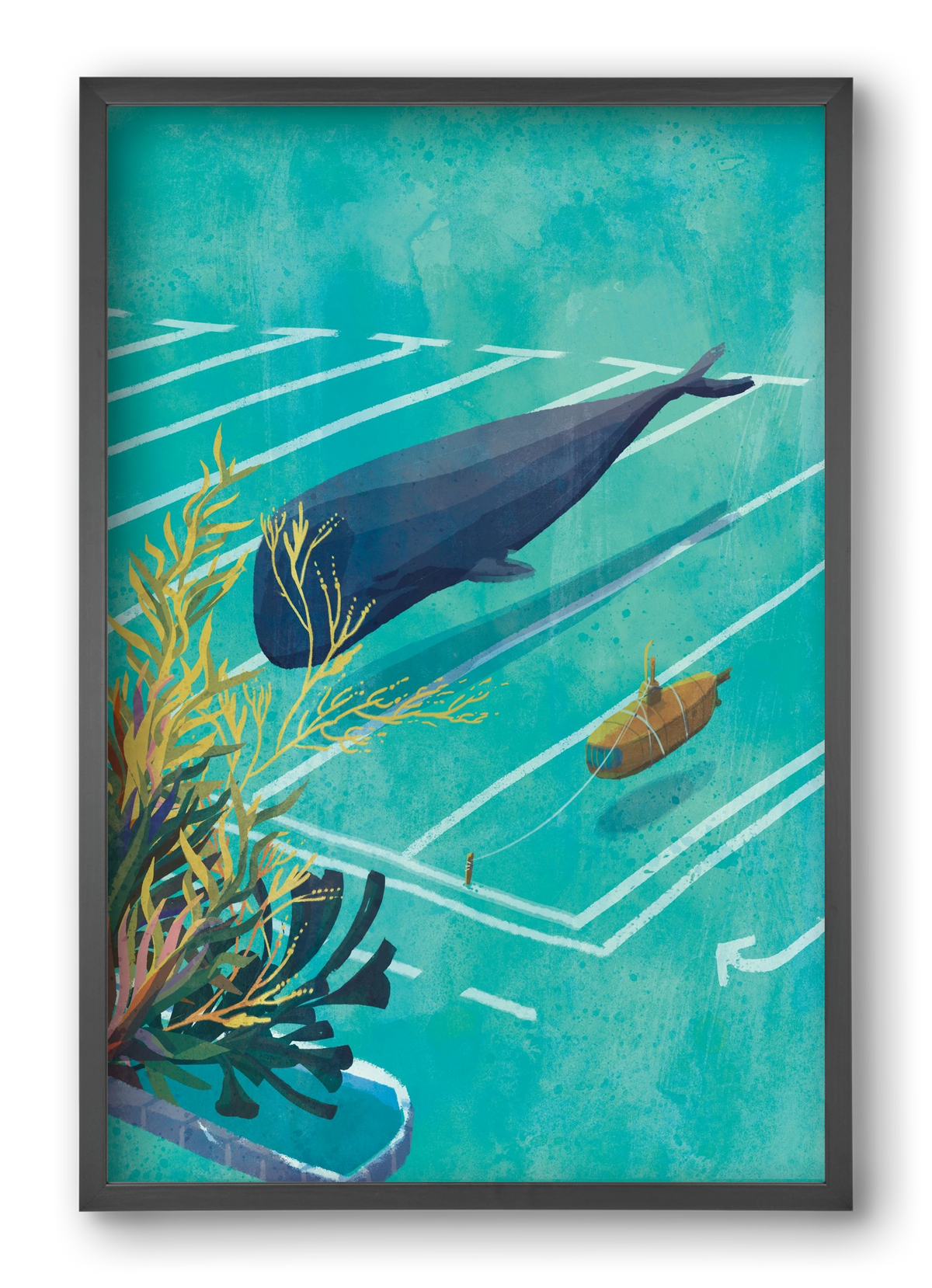 Whale in the parking lot, 40x60 cm (40x60 cm), Fekete keret