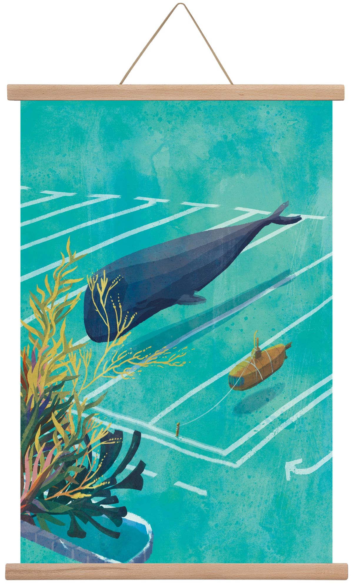Whale in the parking lot, 40x60 cm (40x60 cm), Tölgy akasztó