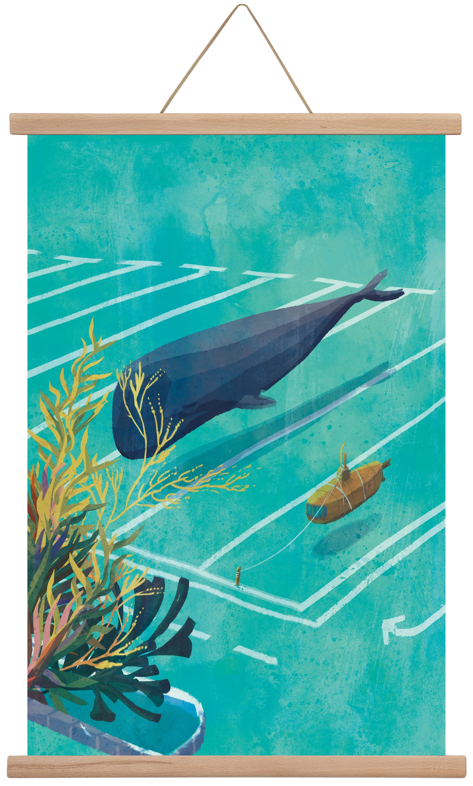 Whale in the parking lot, 40x60 cm (40x60 cm), Tölgy akasztó