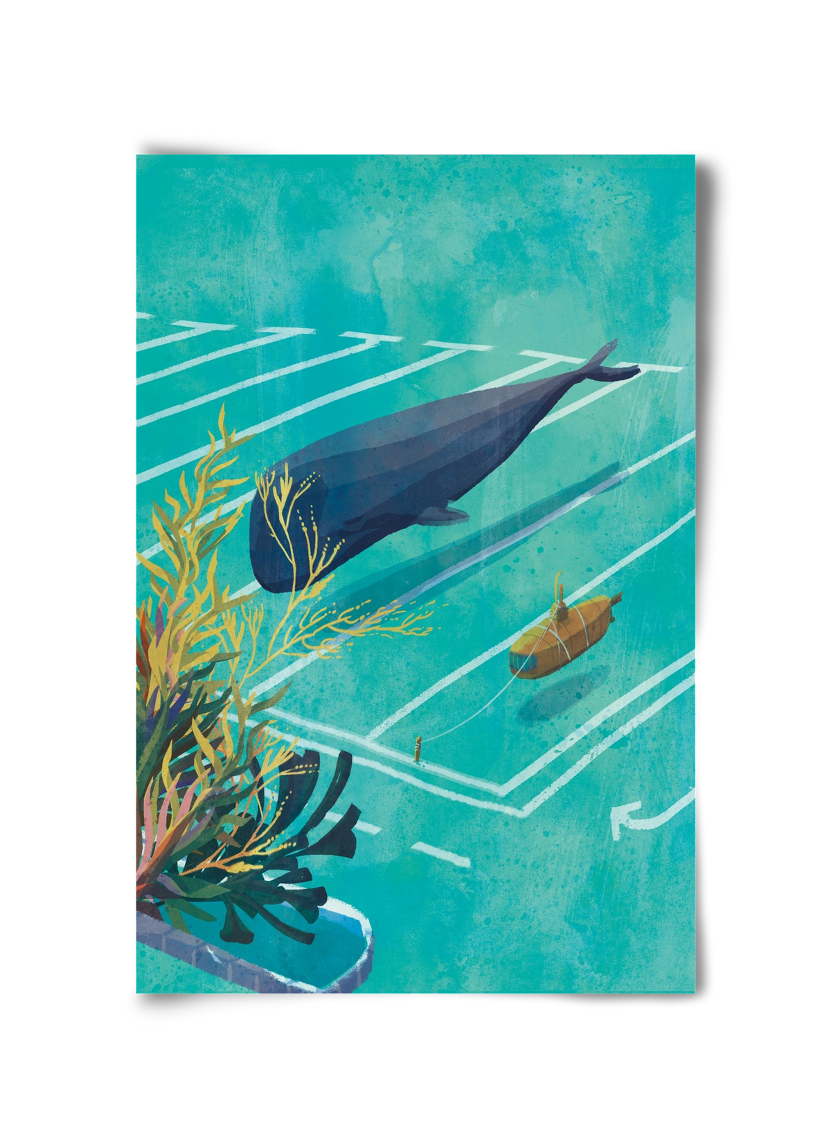 Whale in the parking lot, 30x45 cm, Keret nélkül