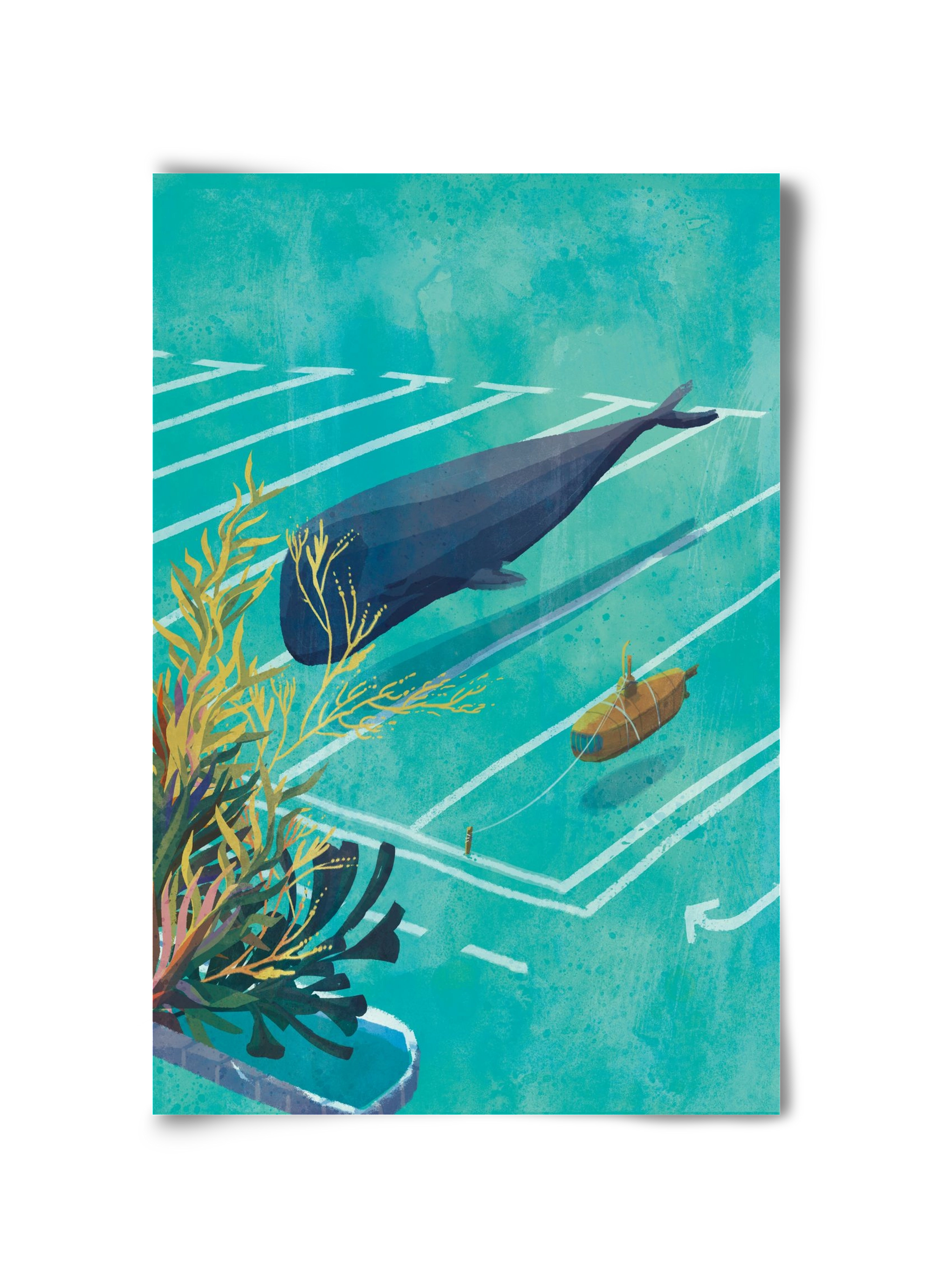 Whale in the parking lot, 30x45 cm, Keret nélkül