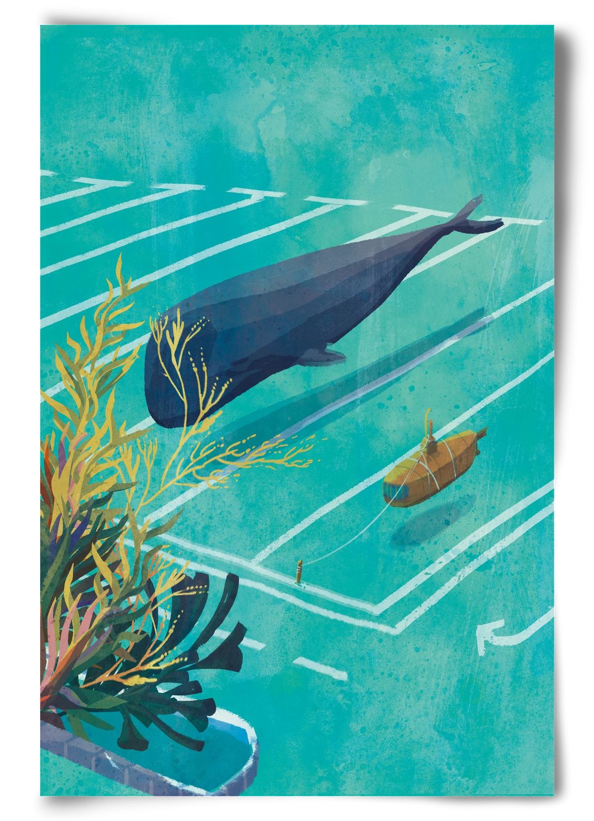 Whale in the parking lot, 60x90 cm, Keret nélkül