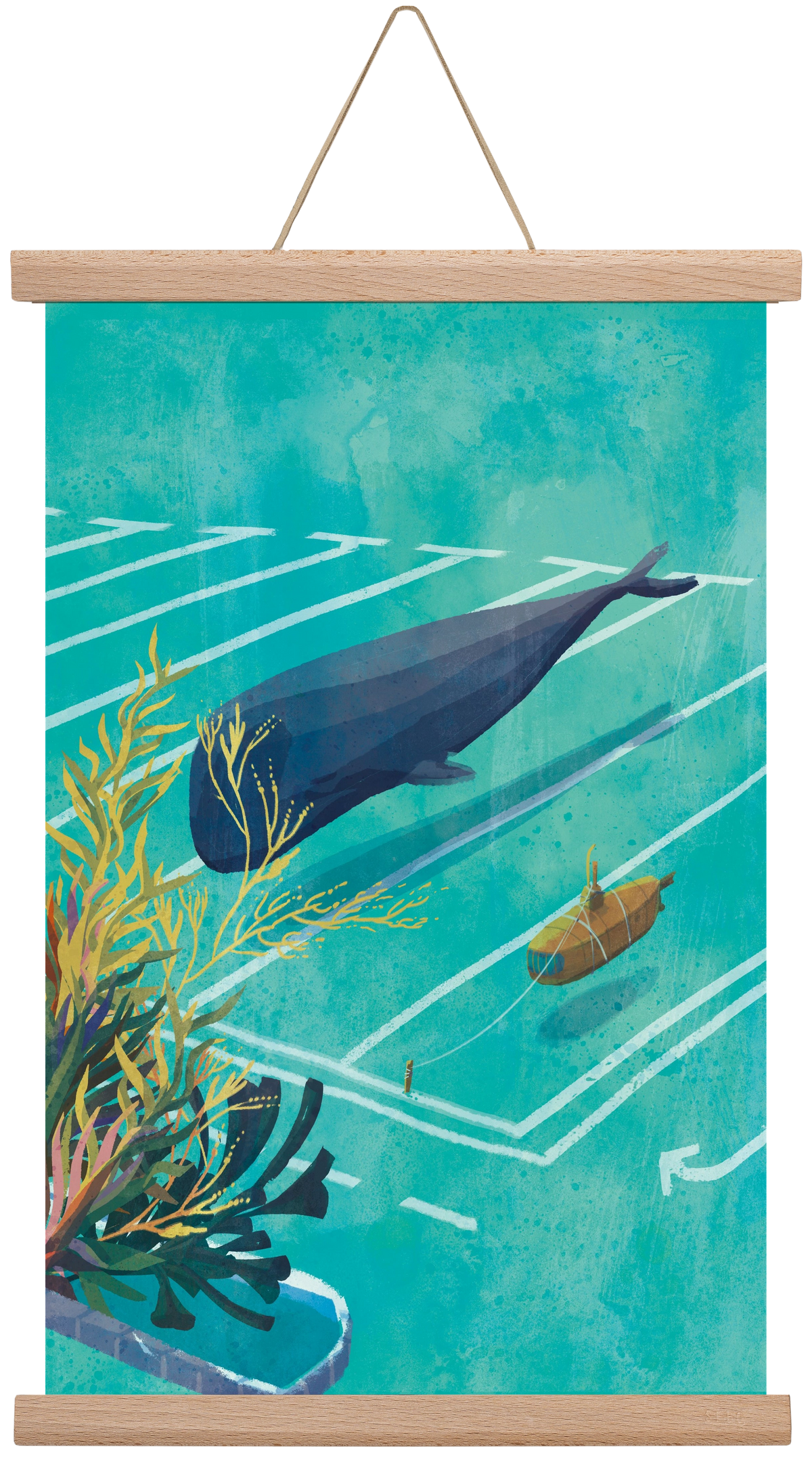 Whale in the parking lot, 30x45 cm (30x45 cm), Tölgy akasztó